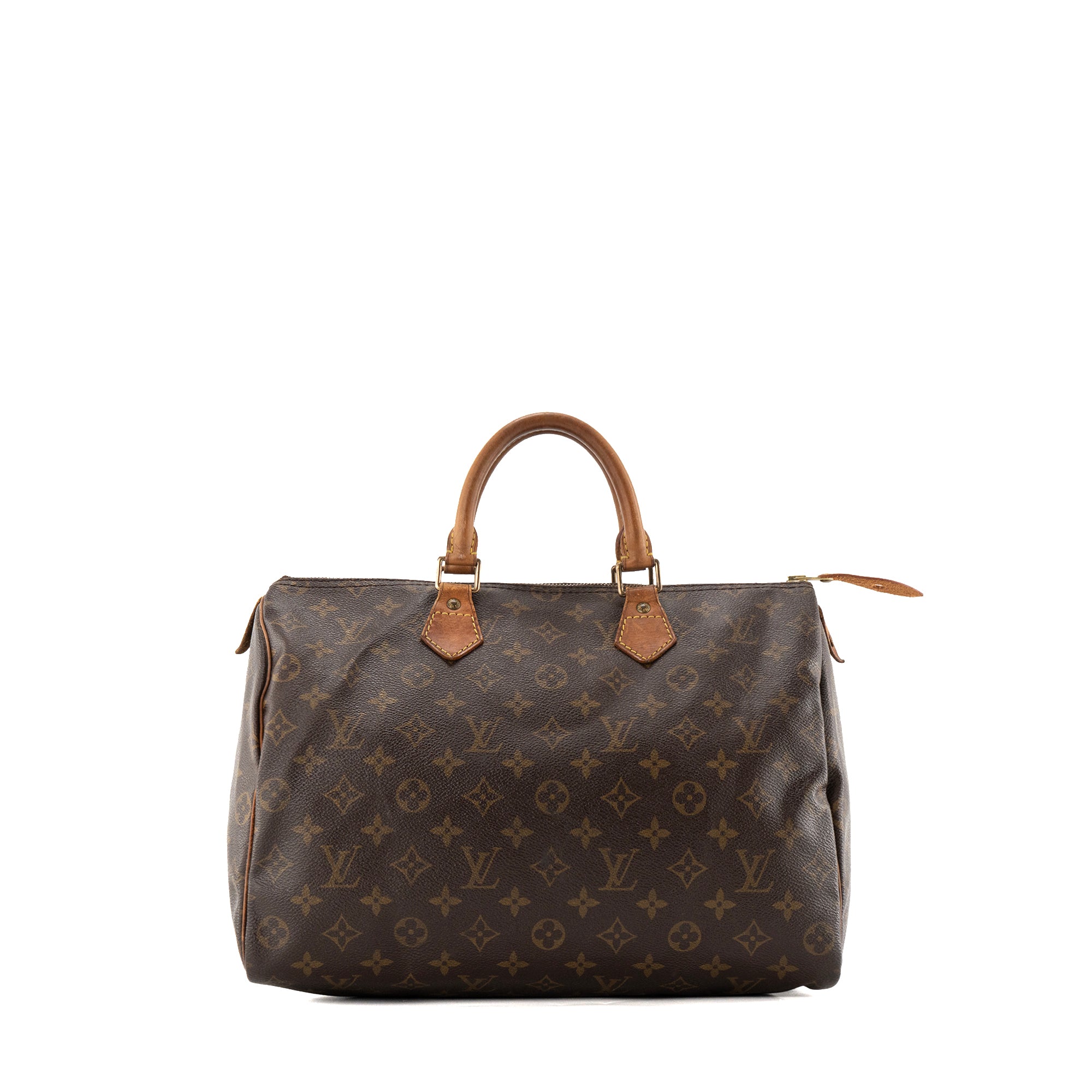 LOUIS VUITTON - Sac à main Speedy 35 Louis Vuitton en toile enduite monogrammée vintage