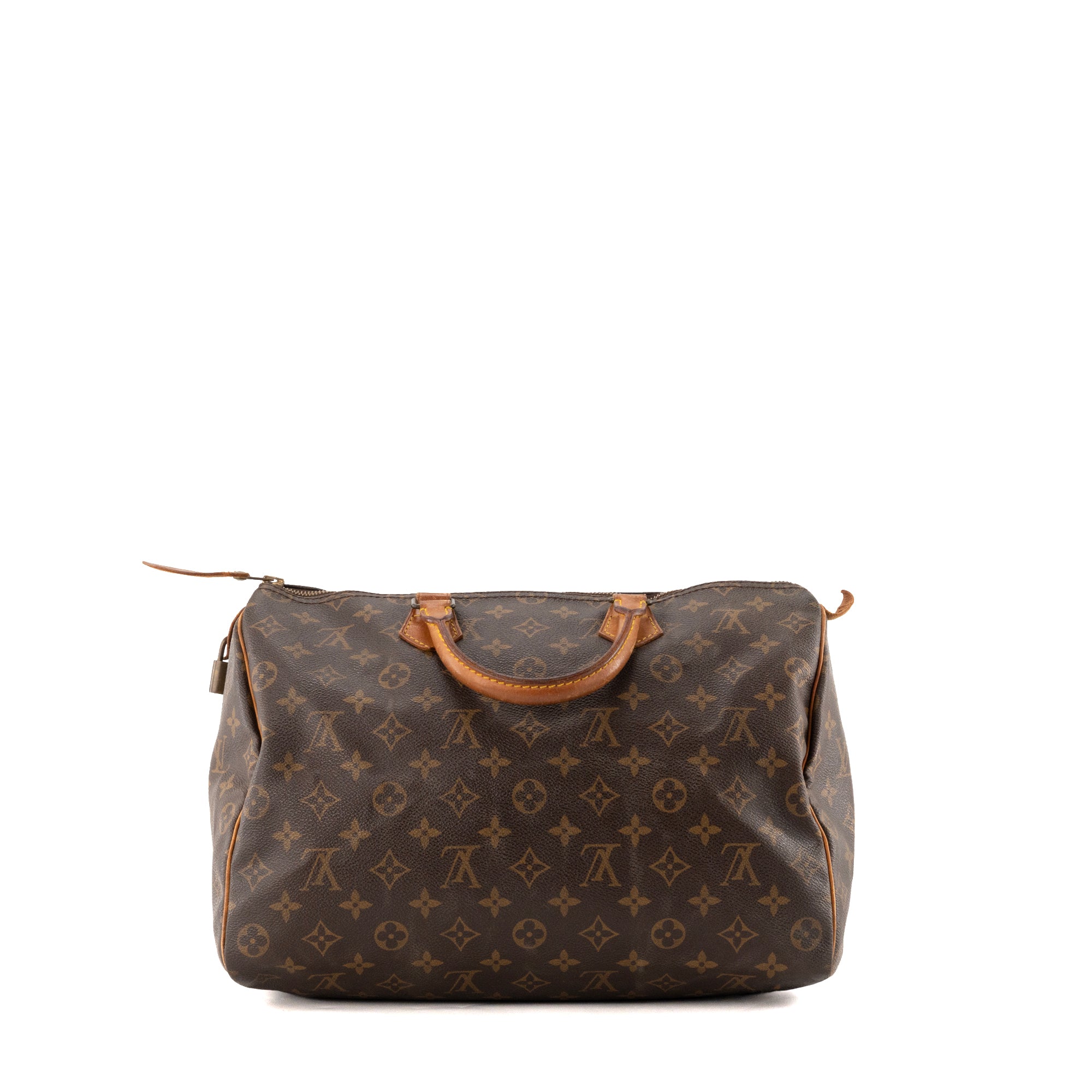 LOUIS VUITTON - Sac à main Speedy 35 Louis Vuitton en toile enduite monogrammée vintage