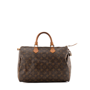 LOUIS VUITTON - Sac à main Speedy 35 Louis Vuitton en toile enduite monogrammée vintage