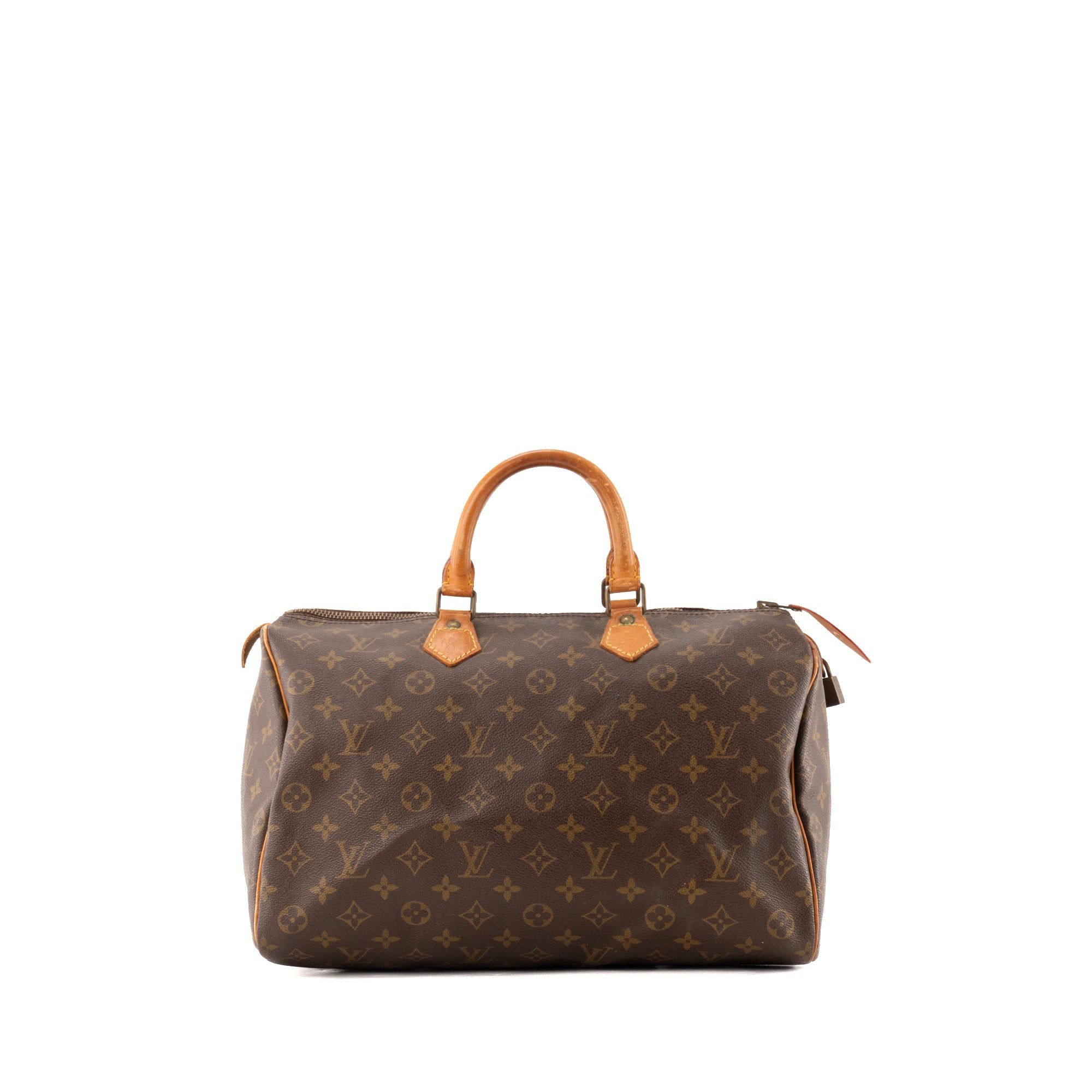 LOUIS VUITTON - Sac à main Speedy 35 Louis Vuitton en toile enduite monogrammée vintage