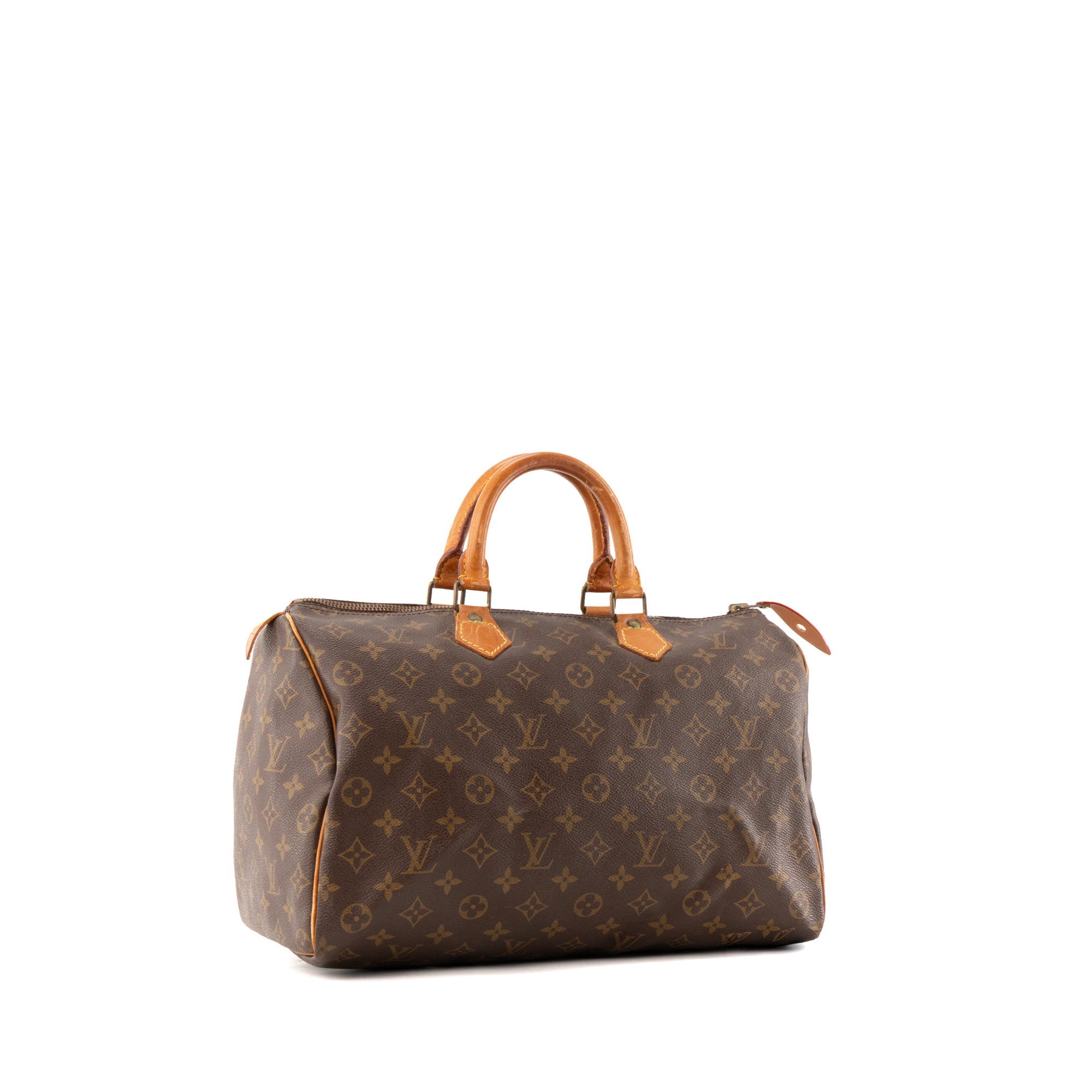 LOUIS VUITTON - Sac à main Speedy 35 Louis Vuitton en toile enduite monogrammée vintage