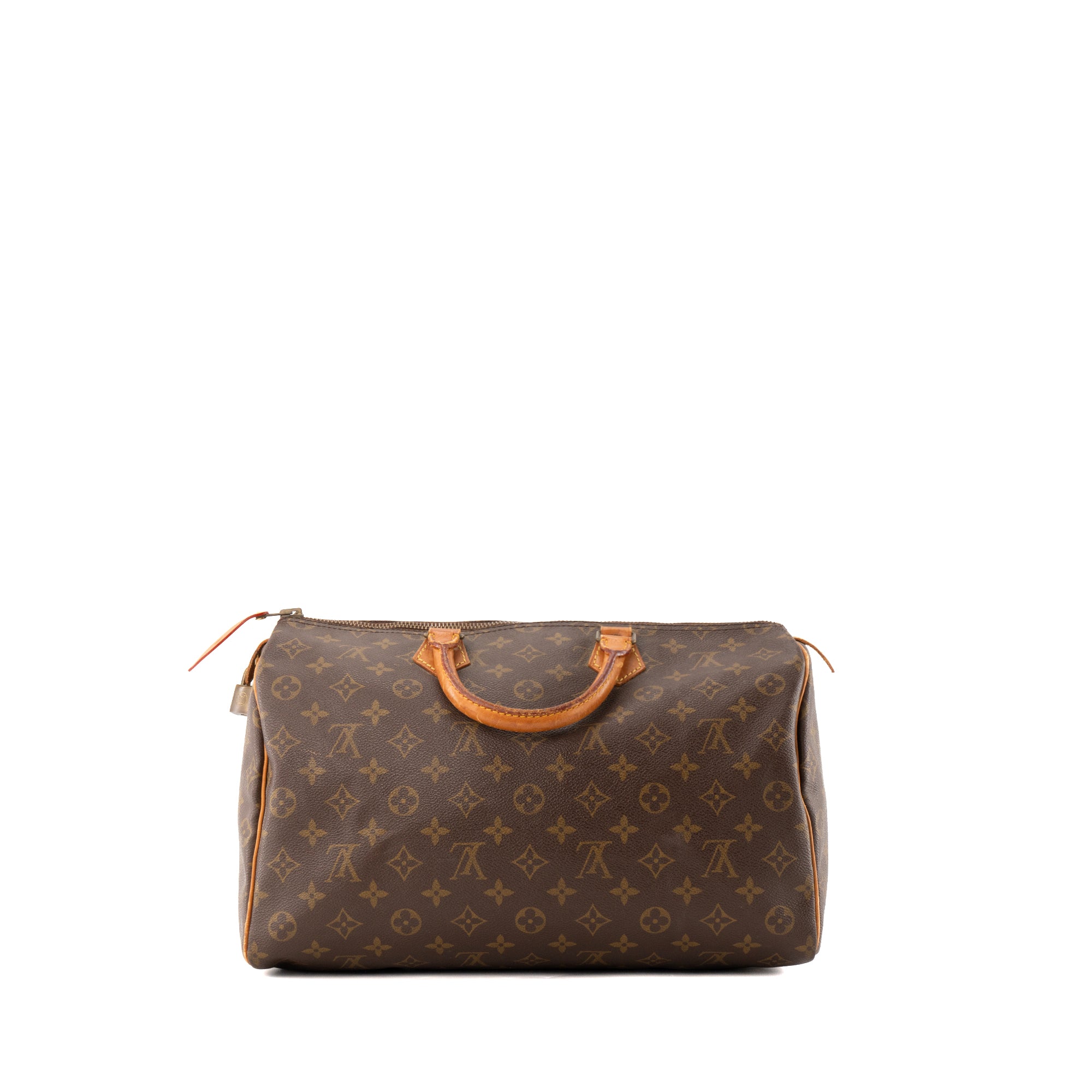 LOUIS VUITTON - Sac à main Speedy 35 Louis Vuitton en toile enduite monogrammée vintage