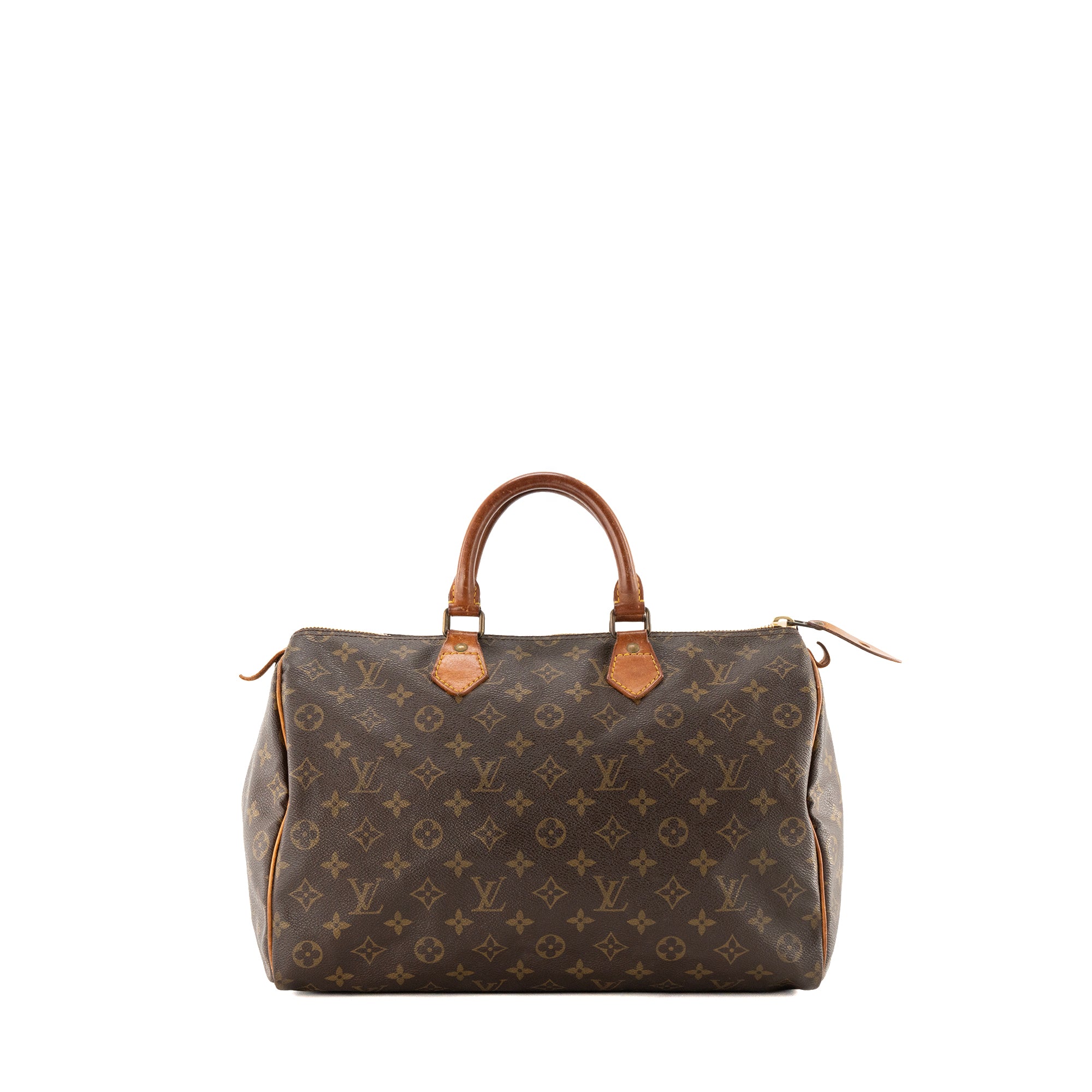 LOUIS VUITTON - Sac à main Speedy 35 Louis Vuitton en toile enduite monogrammée vintage