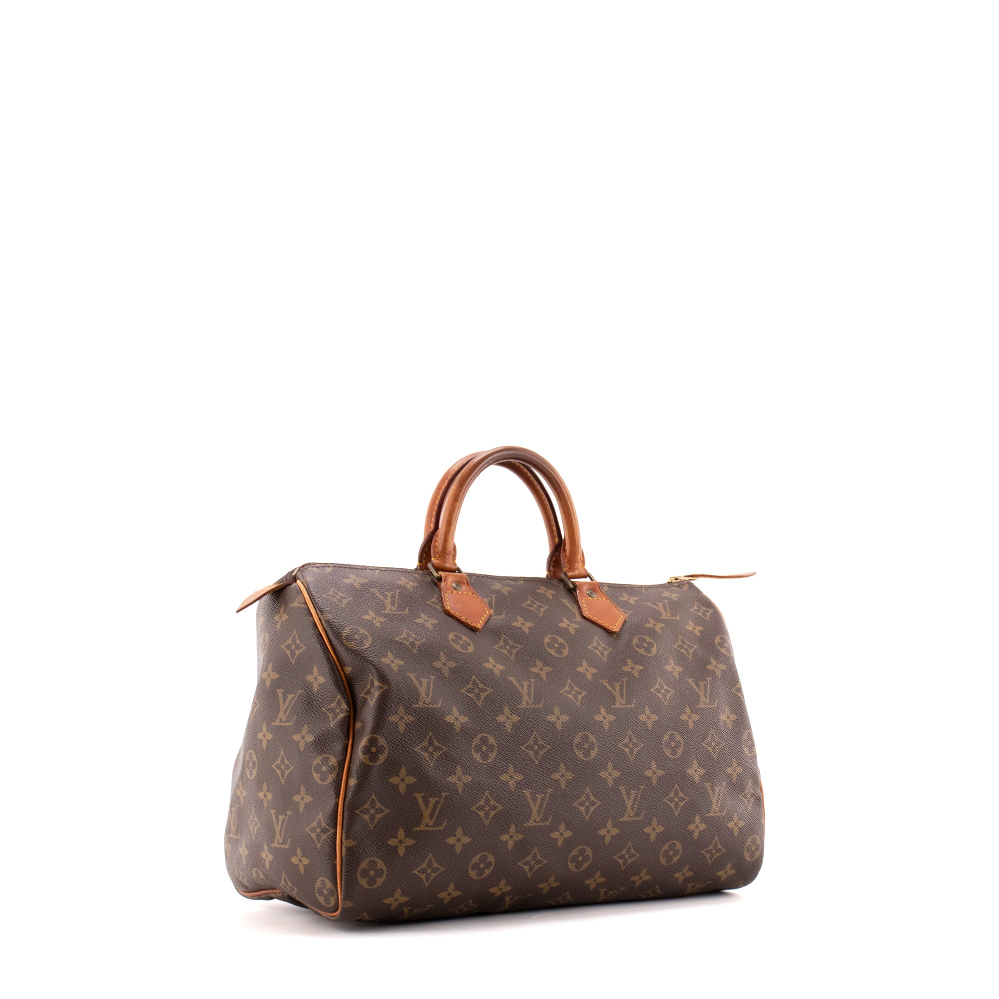 LOUIS VUITTON - Sac à main Speedy 35 Louis Vuitton en toile enduite monogrammée vintage