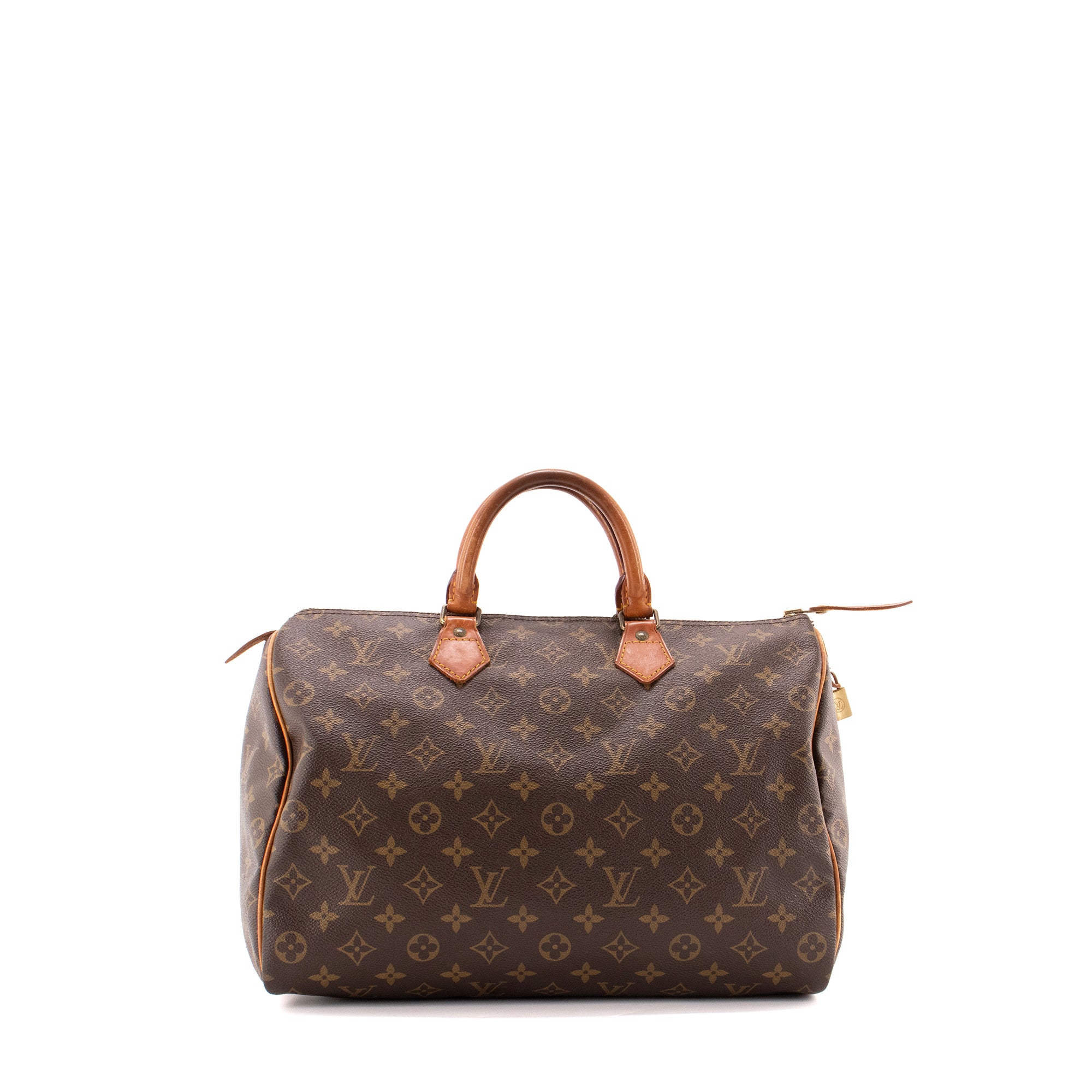 LOUIS VUITTON - Sac à main Speedy 35 Louis Vuitton en toile enduite monogrammée vintage