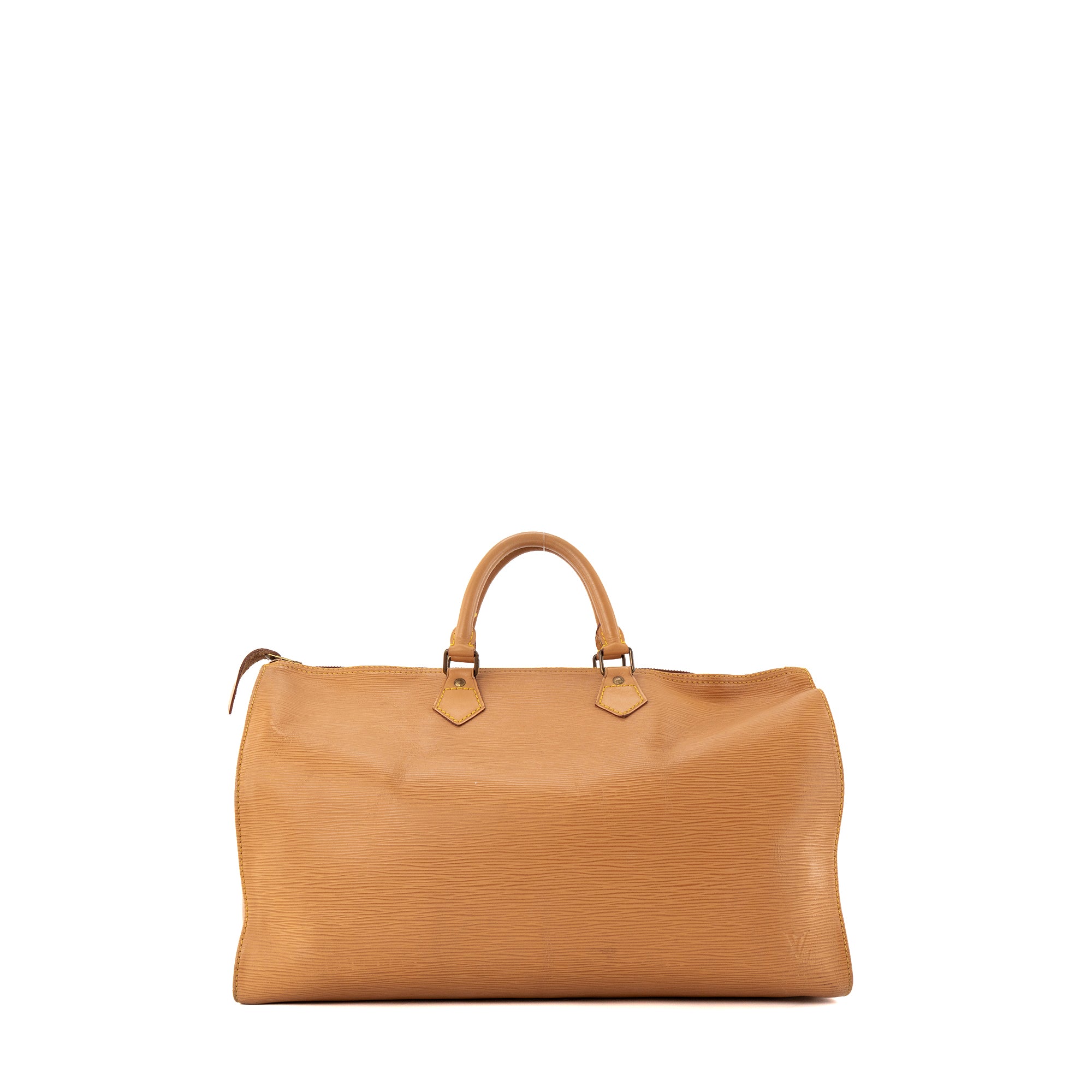 LOUIS VUITTON - Sac à main Speedy 40 Louis Vuitton en cuir épi beige vintage