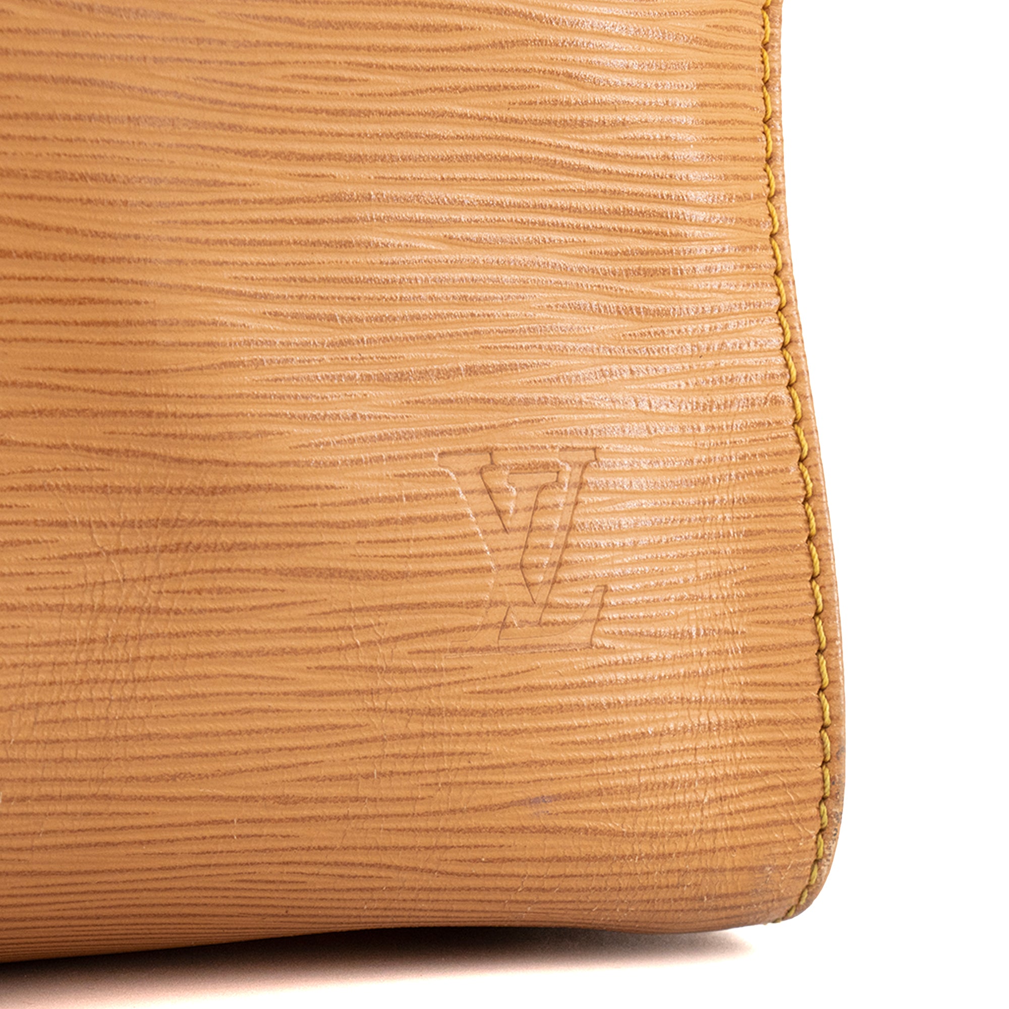 LOUIS VUITTON - Sac à main Speedy 40 Louis Vuitton en cuir épi beige vintage