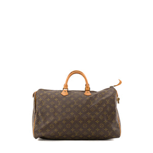 LOUIS VUITTON - Sac à main Speedy 40 Louis Vuitton en toile enduite monogrammée marron vintage