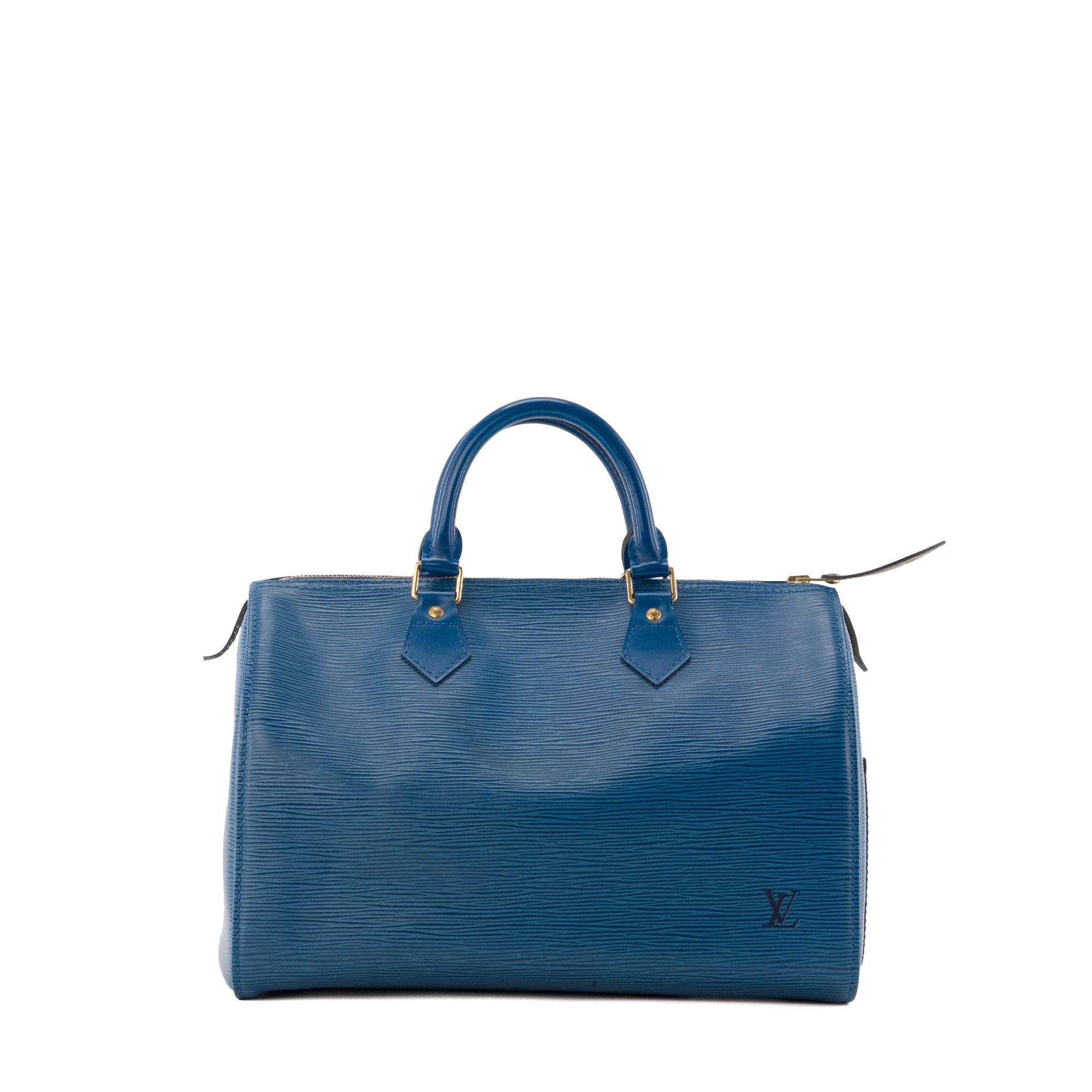 LOUIS VUITTON - Sac à main Speedy Louis Vuitton en cuir épi bleu
