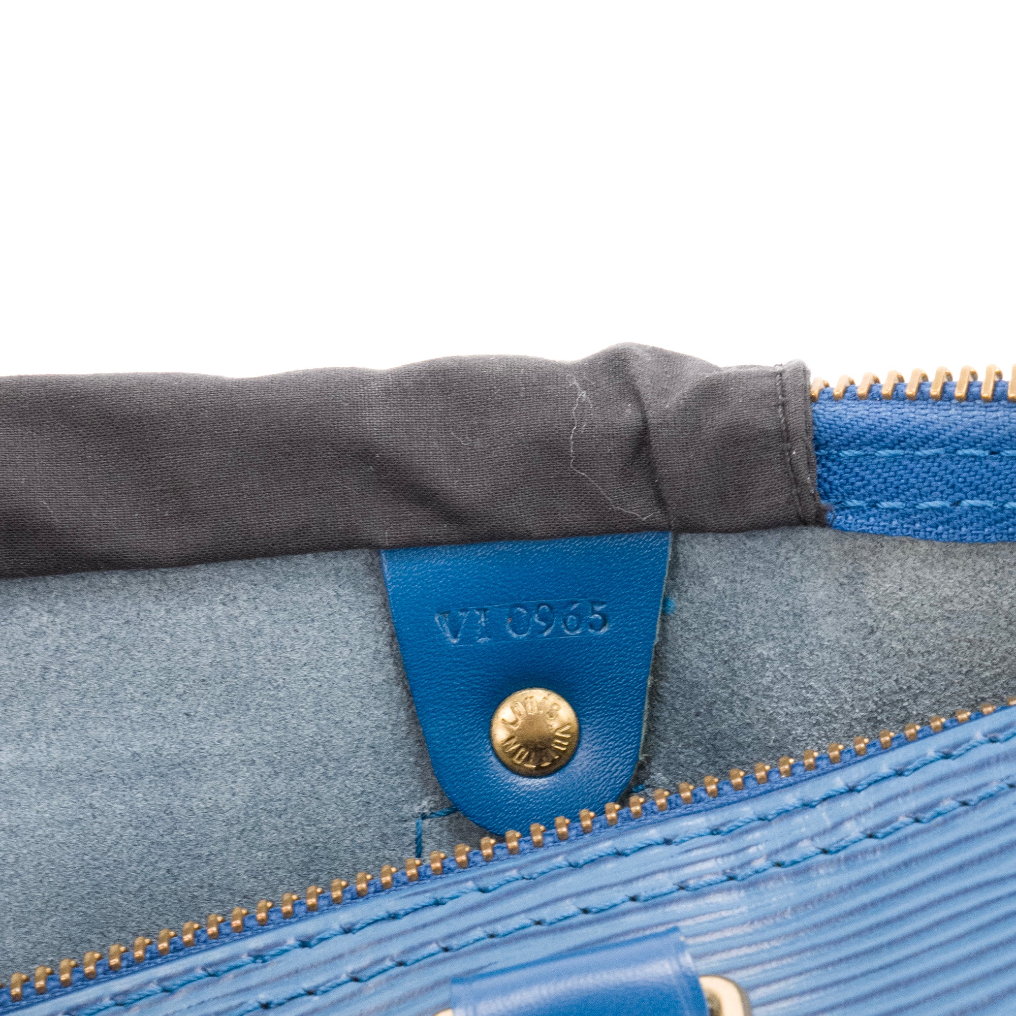 LOUIS VUITTON - Sac à main Speedy Louis Vuitton en cuir épi bleu