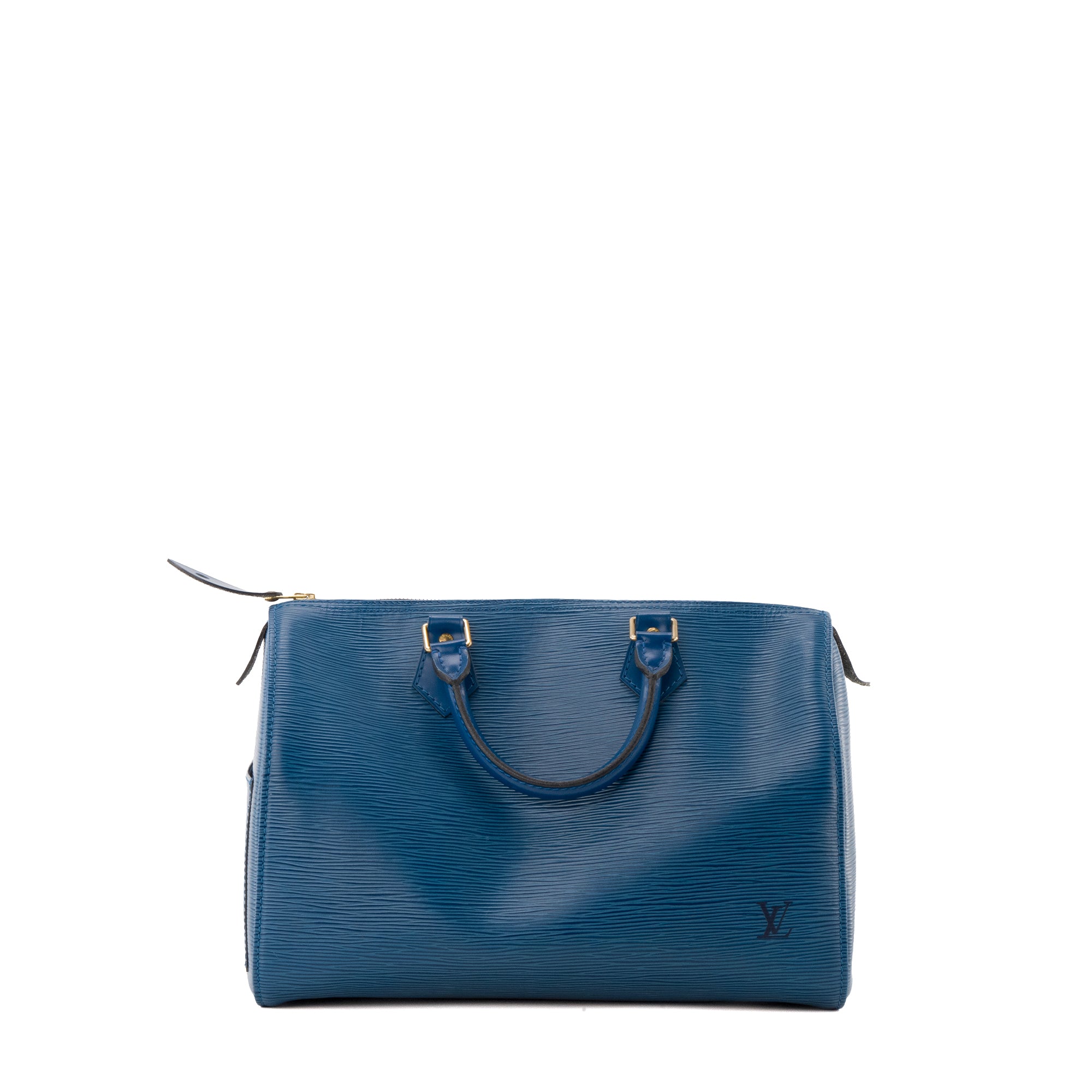 LOUIS VUITTON - Sac à main Speedy Louis Vuitton en cuir épi bleu