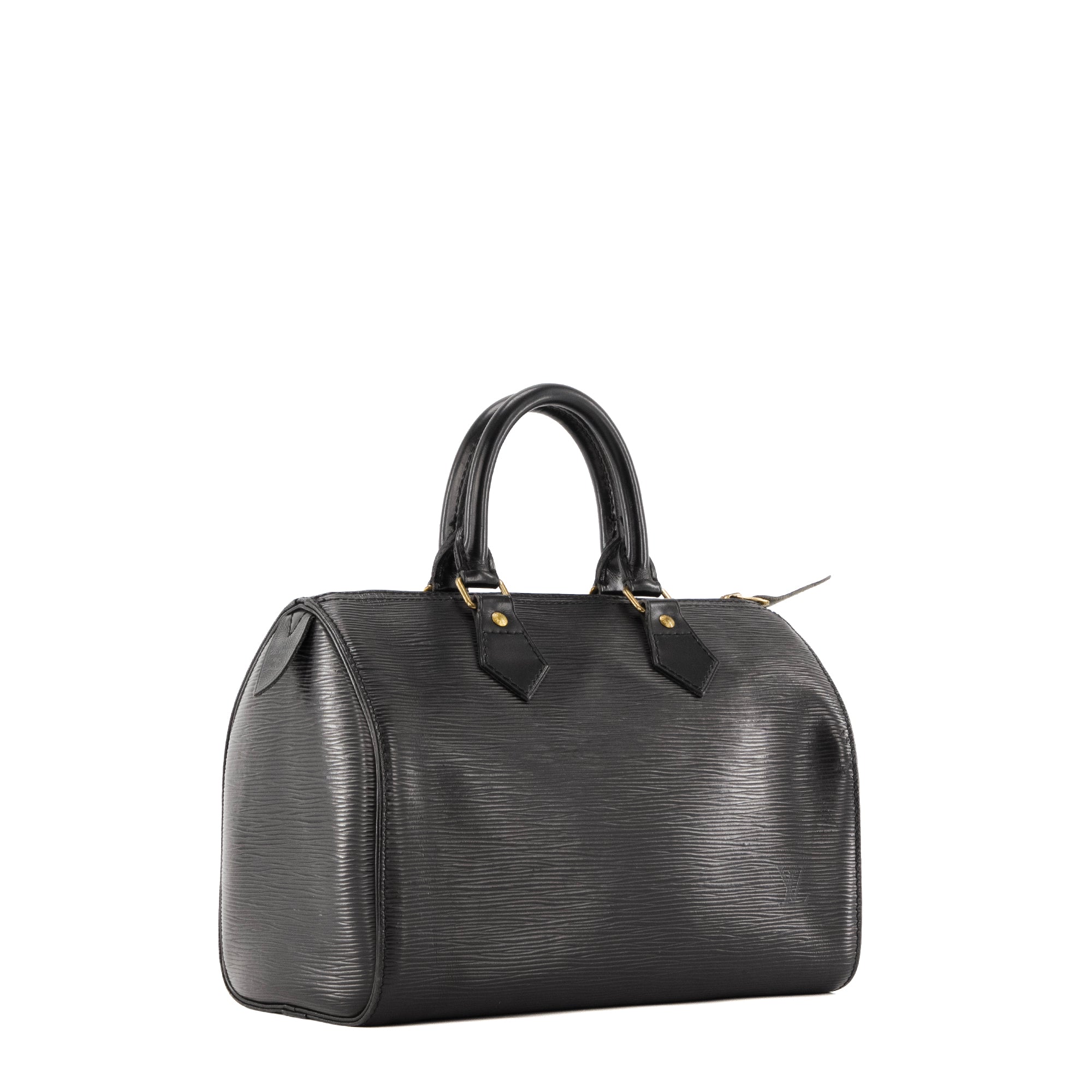 LOUIS VUITTON - Sac à main Speedy Louis Vuitton en cuir épi noir vintage