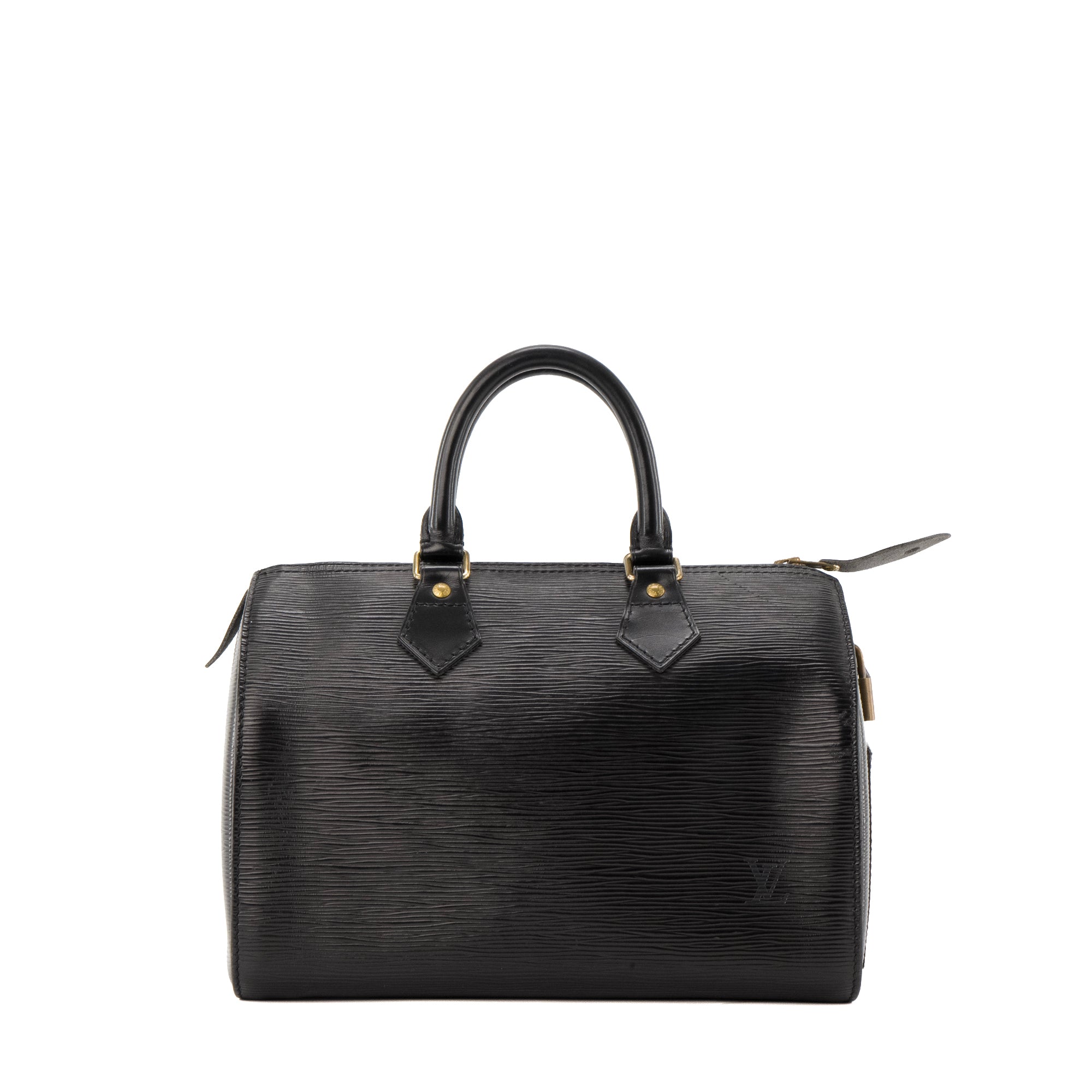 LOUIS VUITTON - Sac à main Speedy Louis Vuitton en cuir épi noir vintage