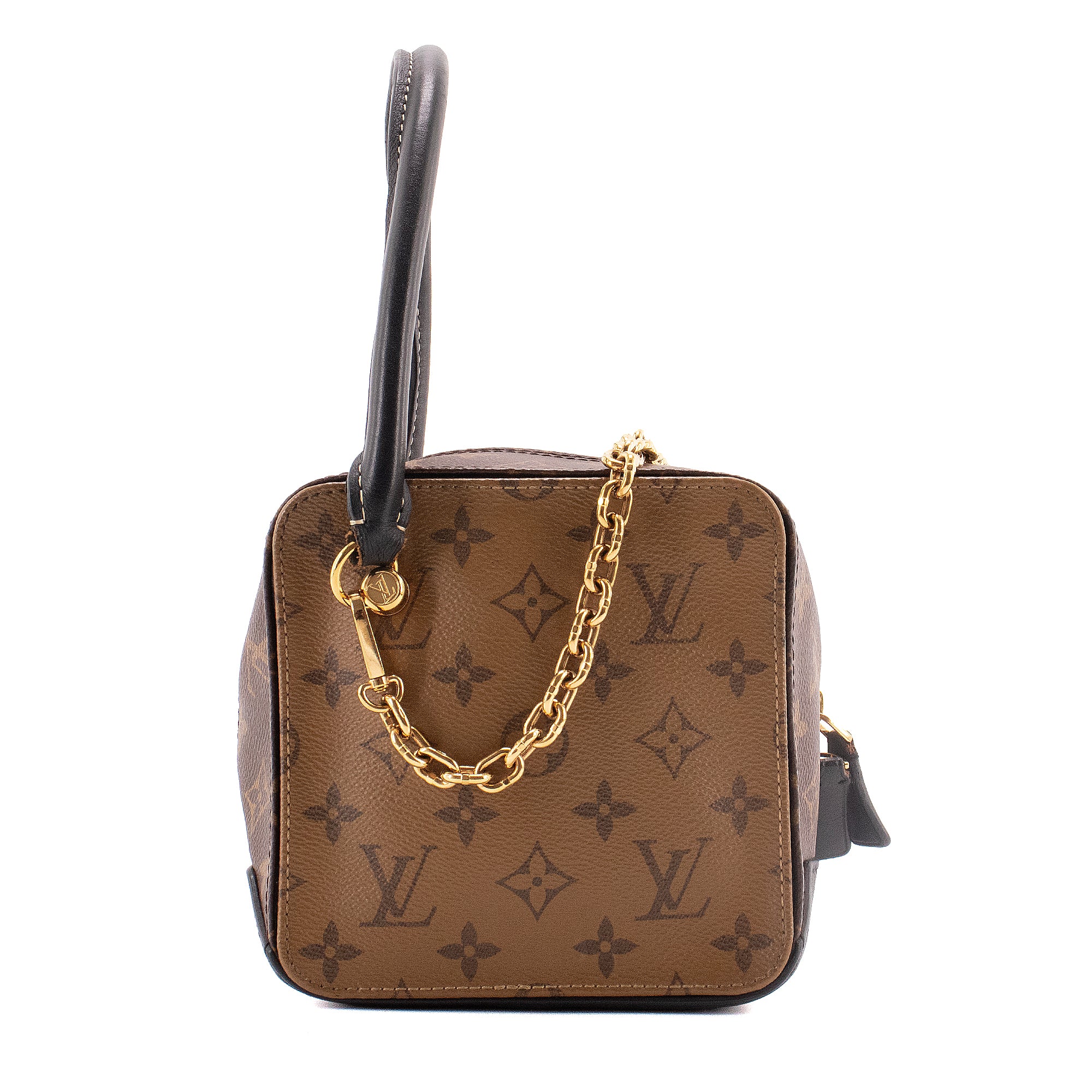 LOUIS VUITTON - Sac à main Square Louis Vuitton en toile enduite Monogram Reverse