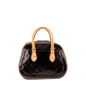 LOUIS VUITTON - Sac à main Summit Louis Vuitton en cuir verni monogrammé prune vintage