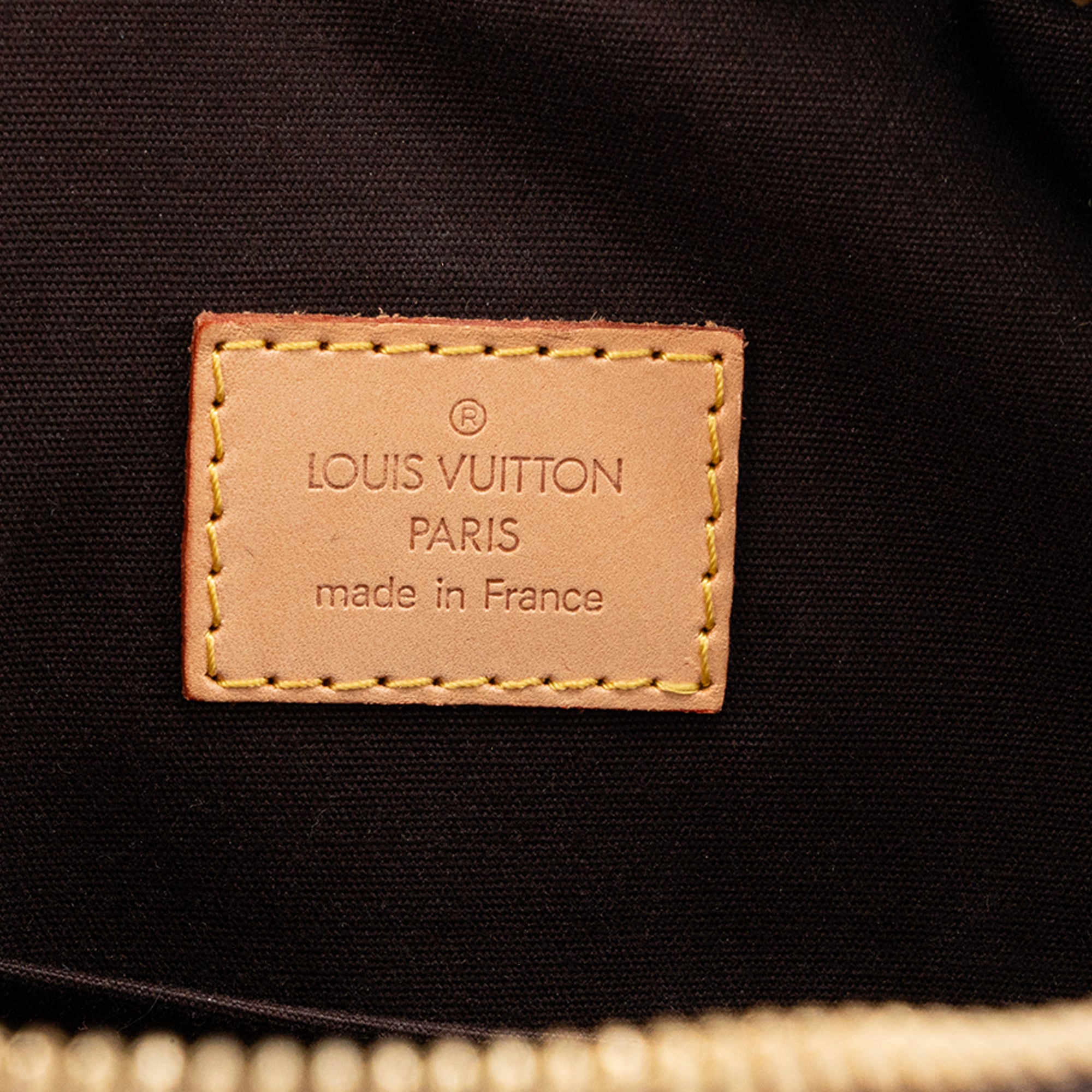 LOUIS VUITTON - Sac à main Summit Louis Vuitton en cuir verni monogrammé prune vintage