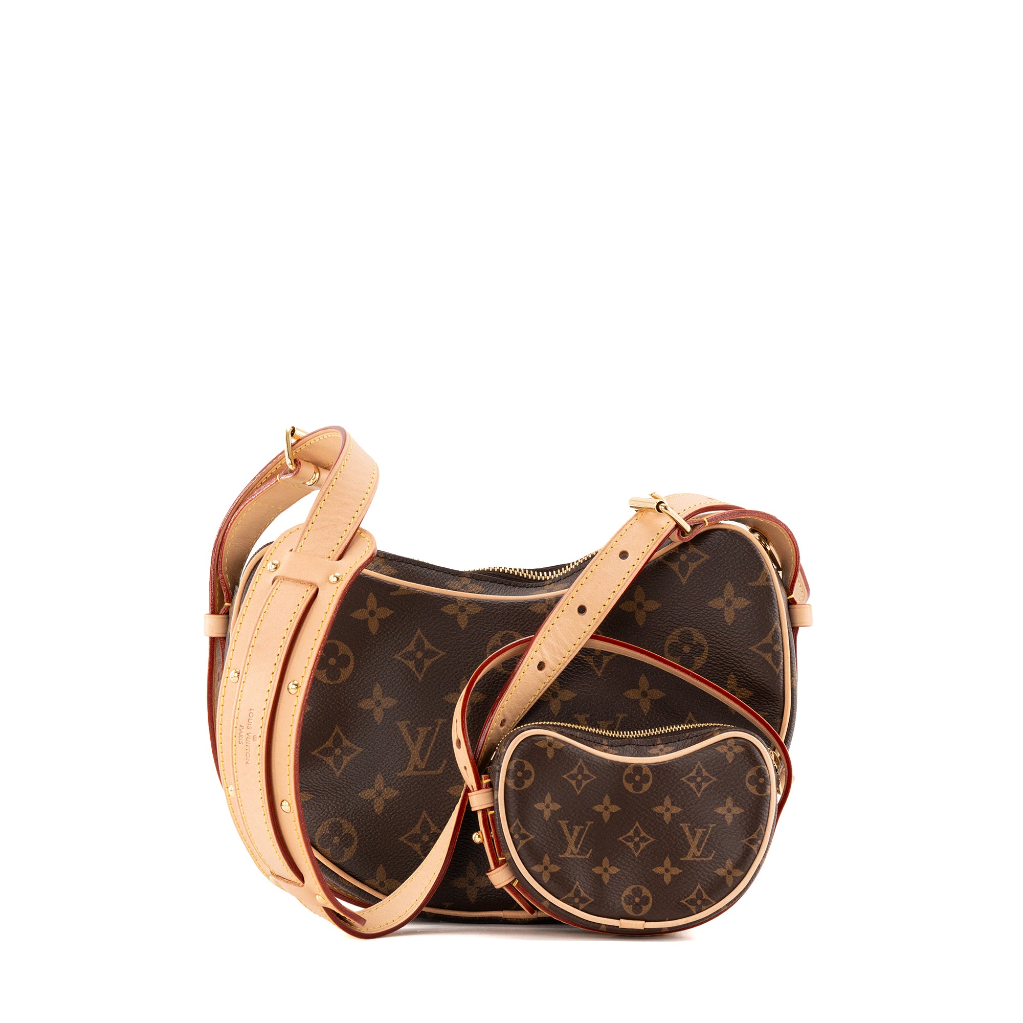LOUIS VUITTON - Sac à bandoulière Croissant Louis Vuitton en toile enduite monogrammée marron Édition limitée