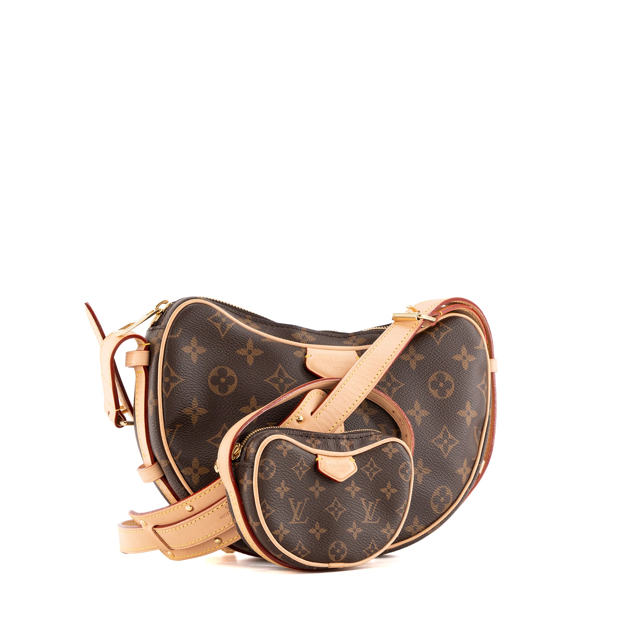 LOUIS VUITTON - Sac à bandoulière Croissant Louis Vuitton en toile enduite monogrammée marron Édition limitée