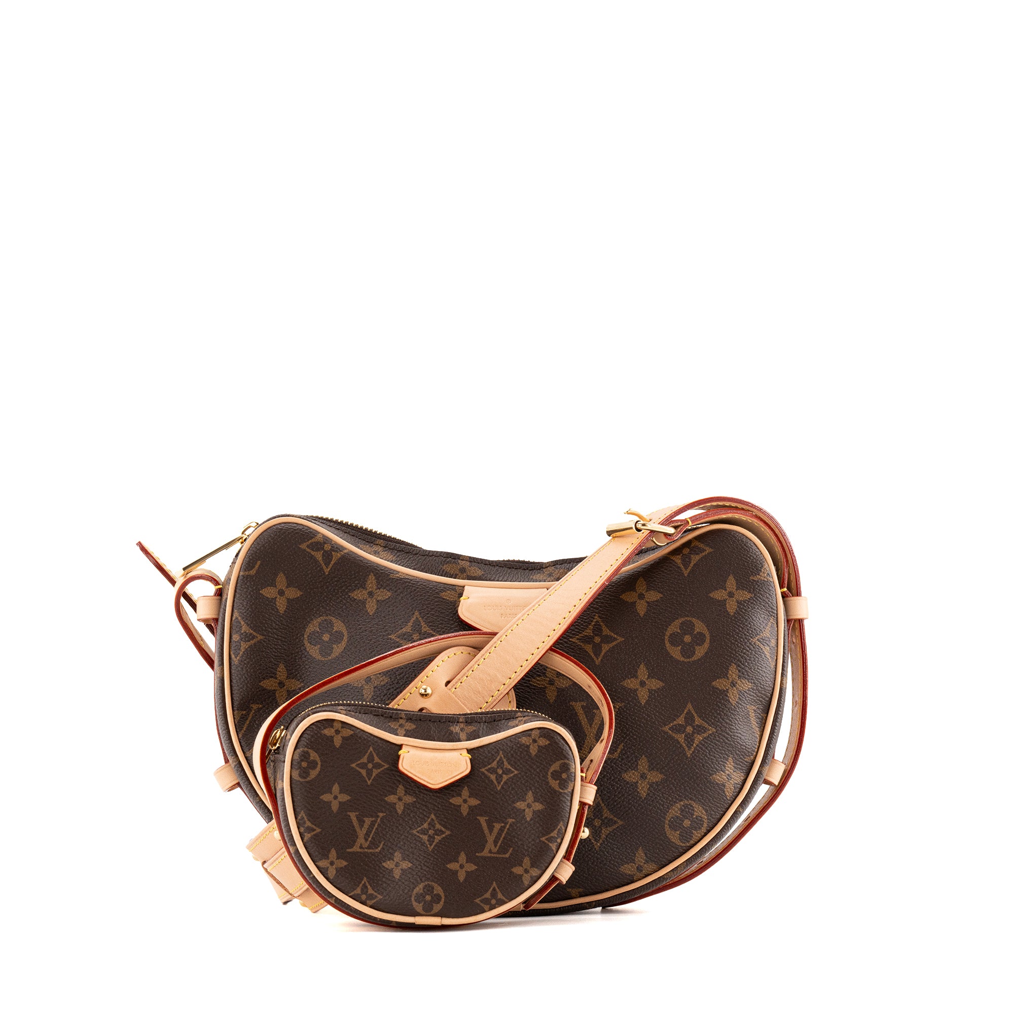 LOUIS VUITTON - Sac à bandoulière Croissant Louis Vuitton en toile enduite monogrammée marron Édition limitée