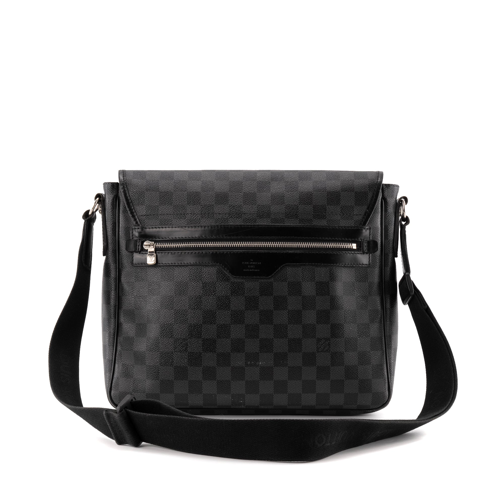 LOUIS VUITTON - Sac bandoulière District Louis Vuitton en toile enduite damier graphite