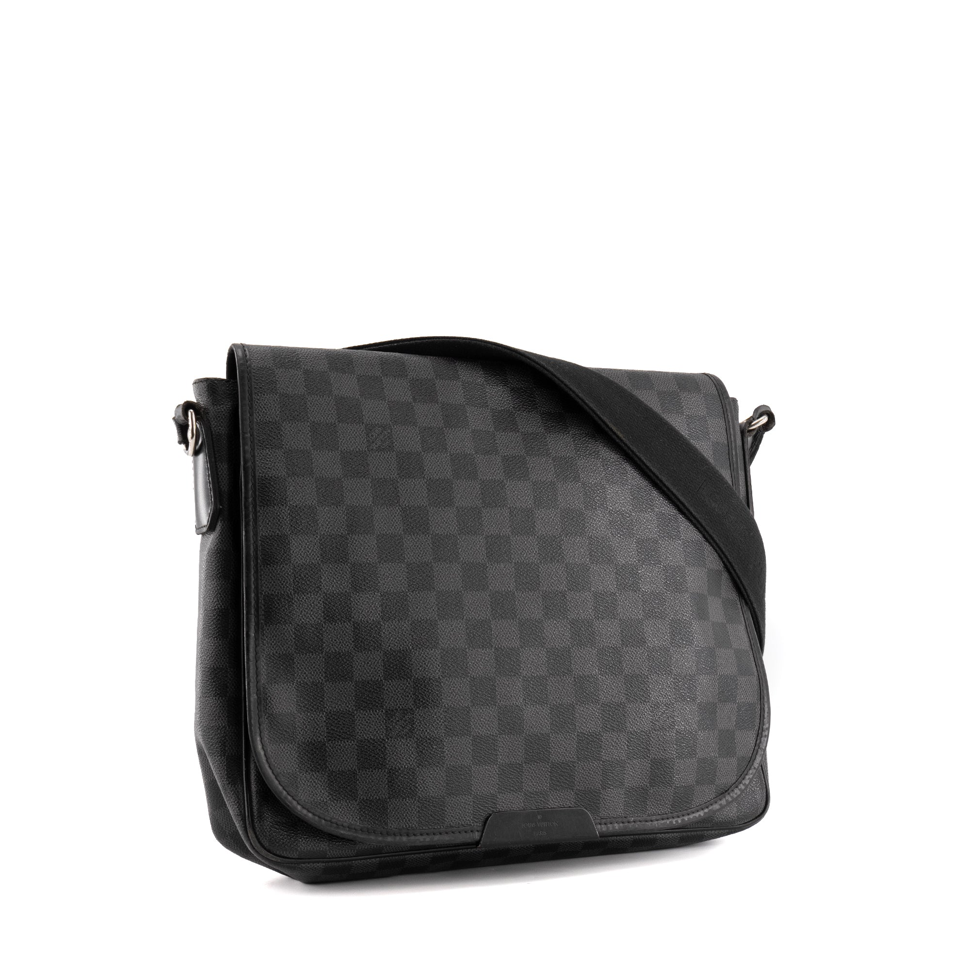 LOUIS VUITTON - Sac bandoulière District Louis Vuitton en toile enduite damier graphite