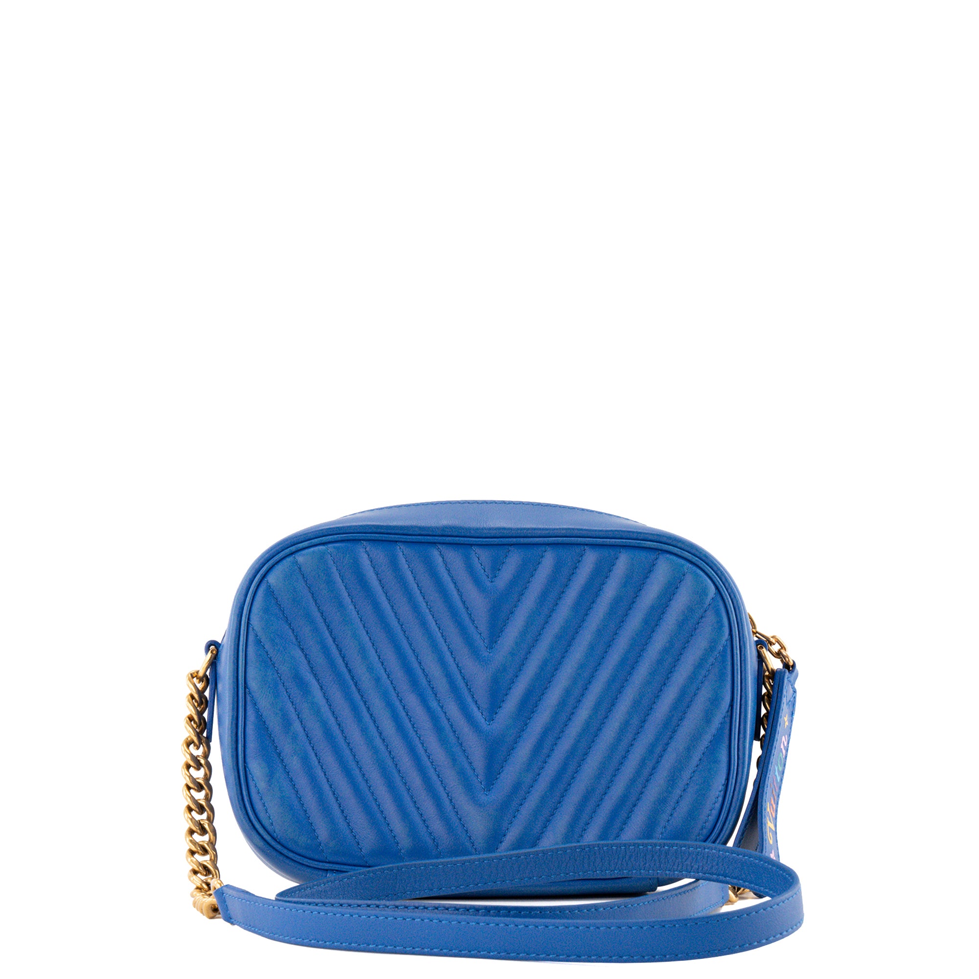 LOUIS VUITTON - Sac à bandoulière New Wave Louis Vuitton en cuir lisse bleu
