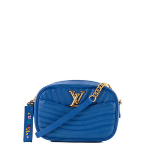 LOUIS VUITTON - Sac à bandoulière New Wave Louis Vuitton en cuir lisse bleu