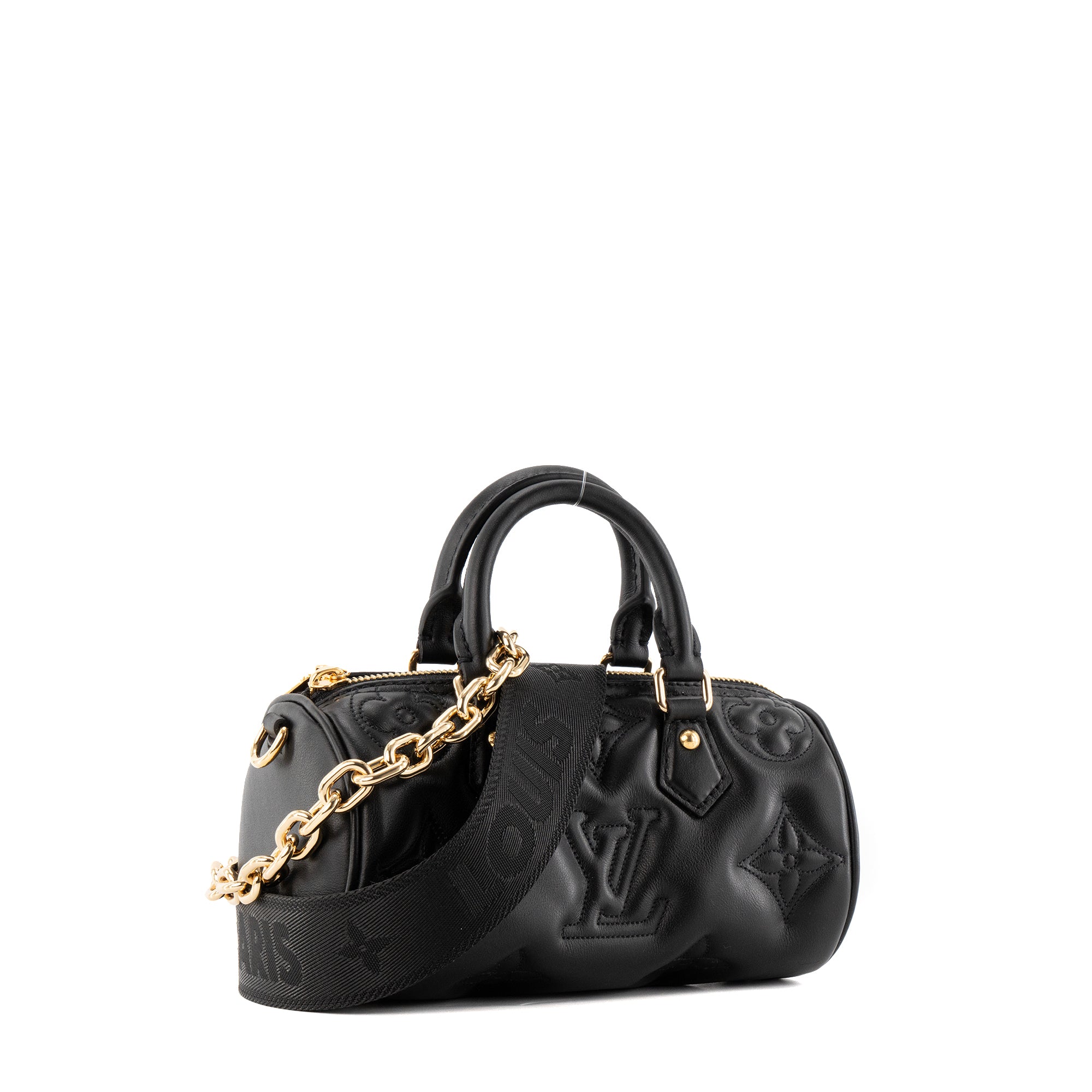 LOUIS VUITTON - Sac bandoulière Papillon BB Bubblegram Louis Vuitton en cuir noir édition limitée