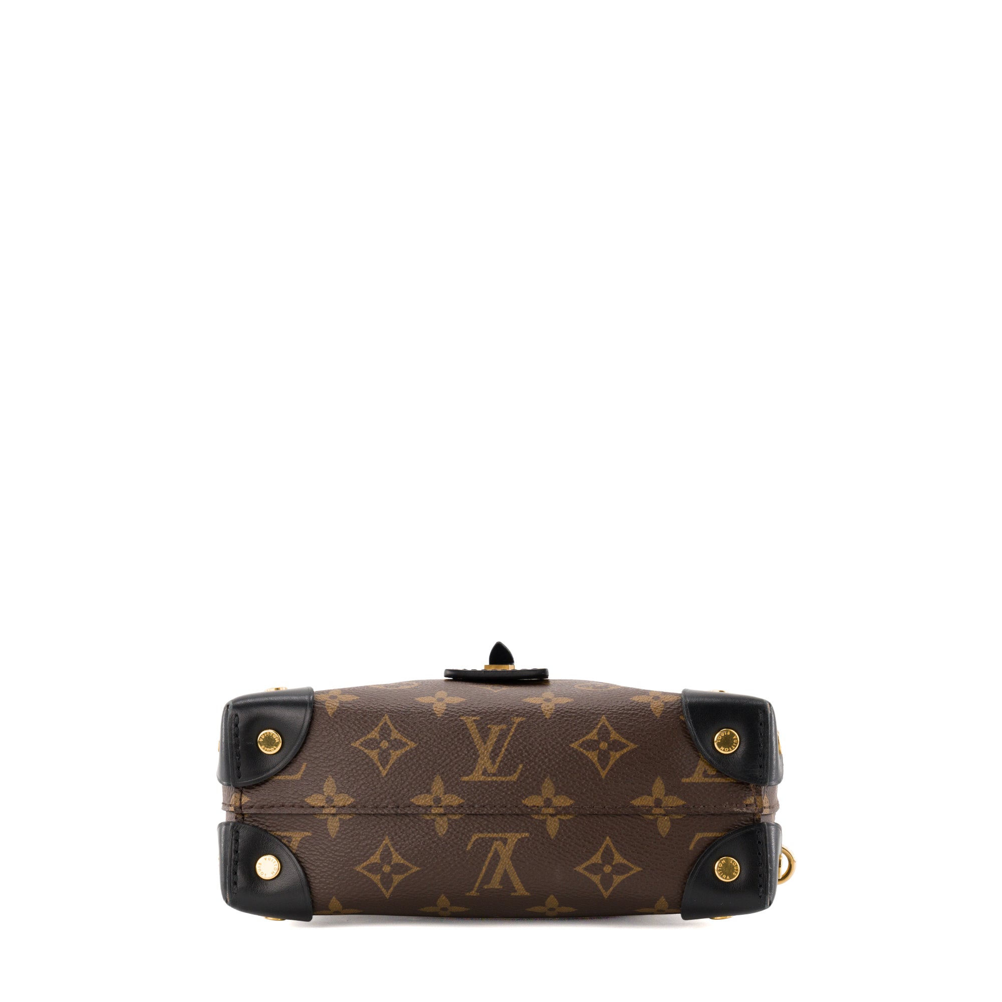 LOUIS VUITTON - Sac à bandoulière Petite Malle Souple Louis Vuitton  en toile enduite monogrammée et cuir noir
