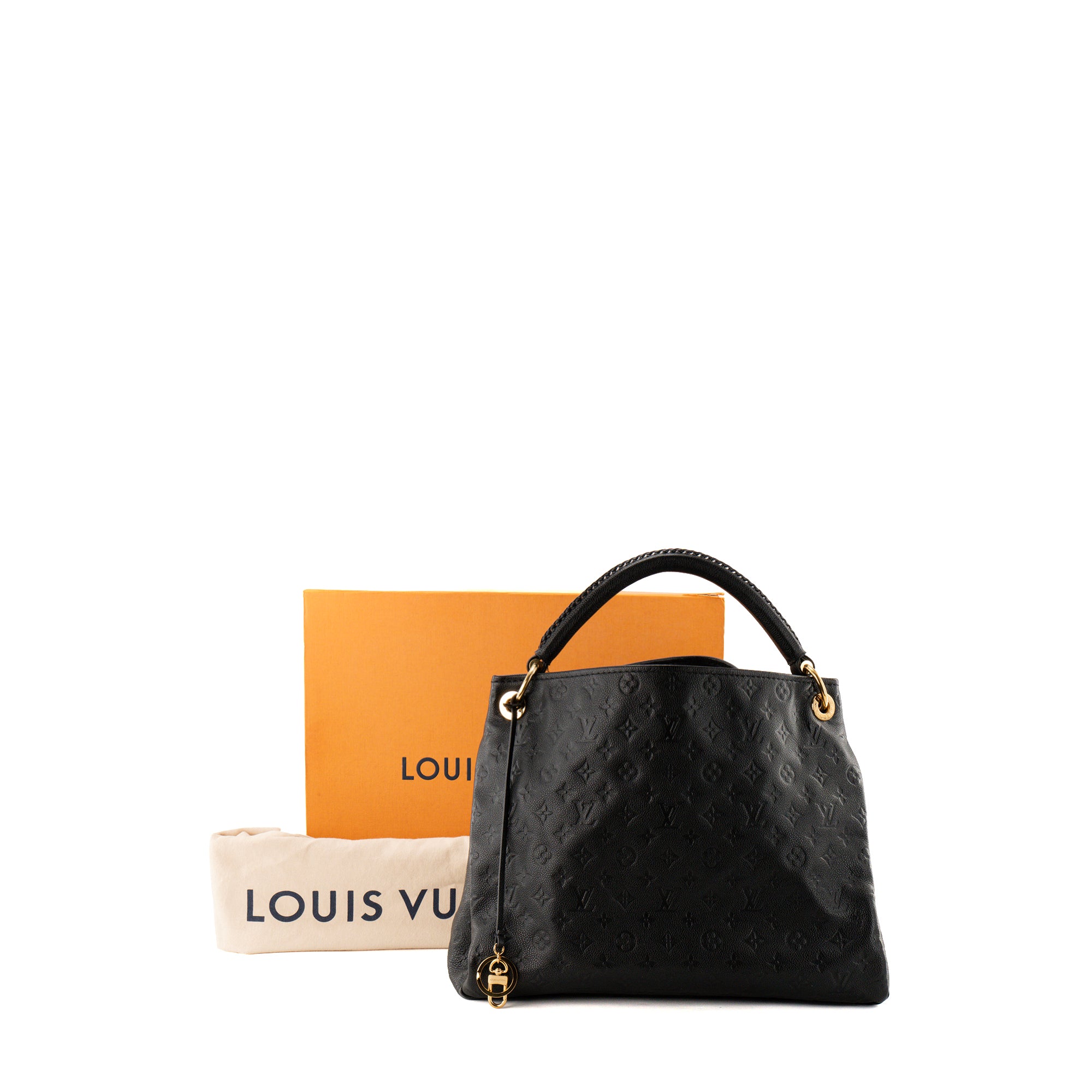 LOUIS VUITTON - Sac cabas Artsy MM Louis Vuitton en cuir empreinte monogrammé noir