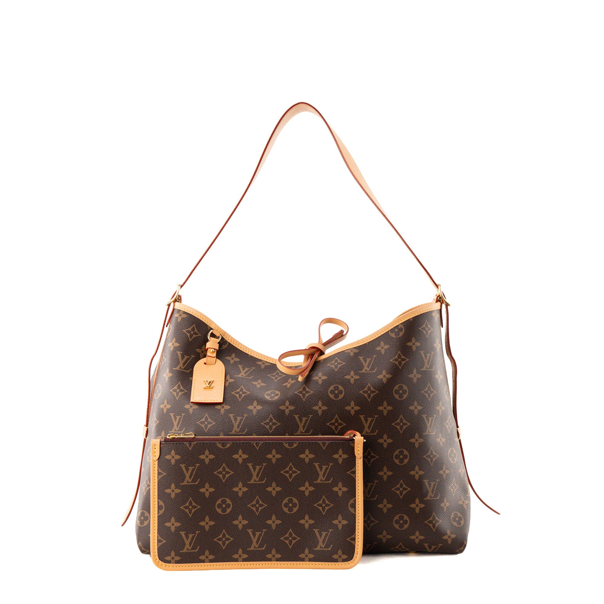 LOUIS VUITTON - Sac cabas CarryAll MM Louis Vuitton en toile enduite monogrammée