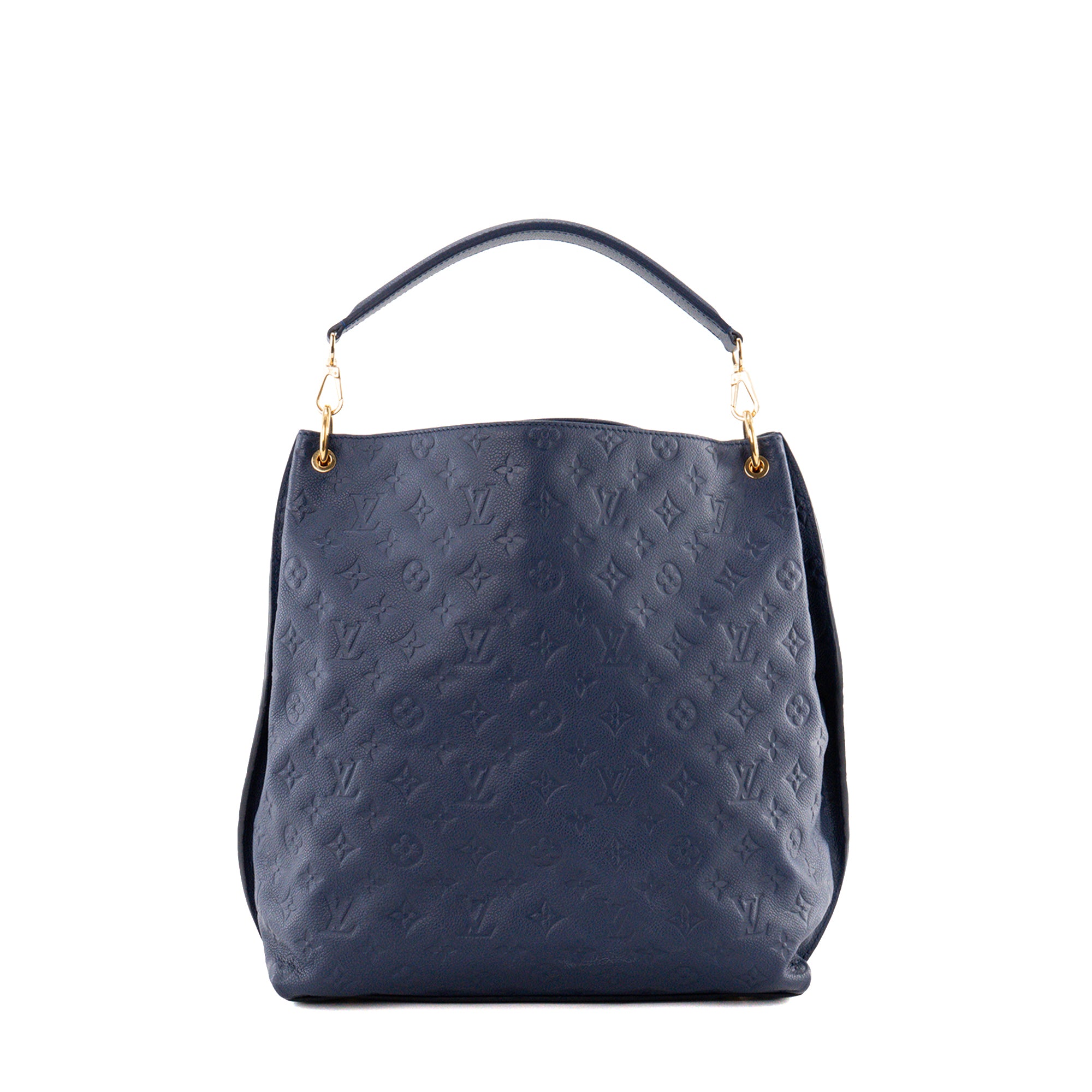 LOUIS VUITTON - Sac cabas Hobo Métis Louis Vuitton en cuir empreinte bleu marine
