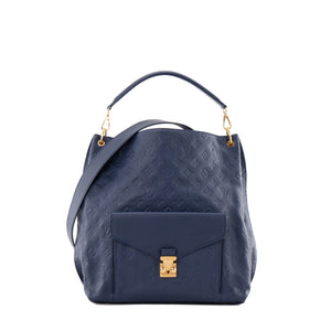 LOUIS VUITTON - Sac cabas Hobo Métis Louis Vuitton en cuir empreinte bleu marine