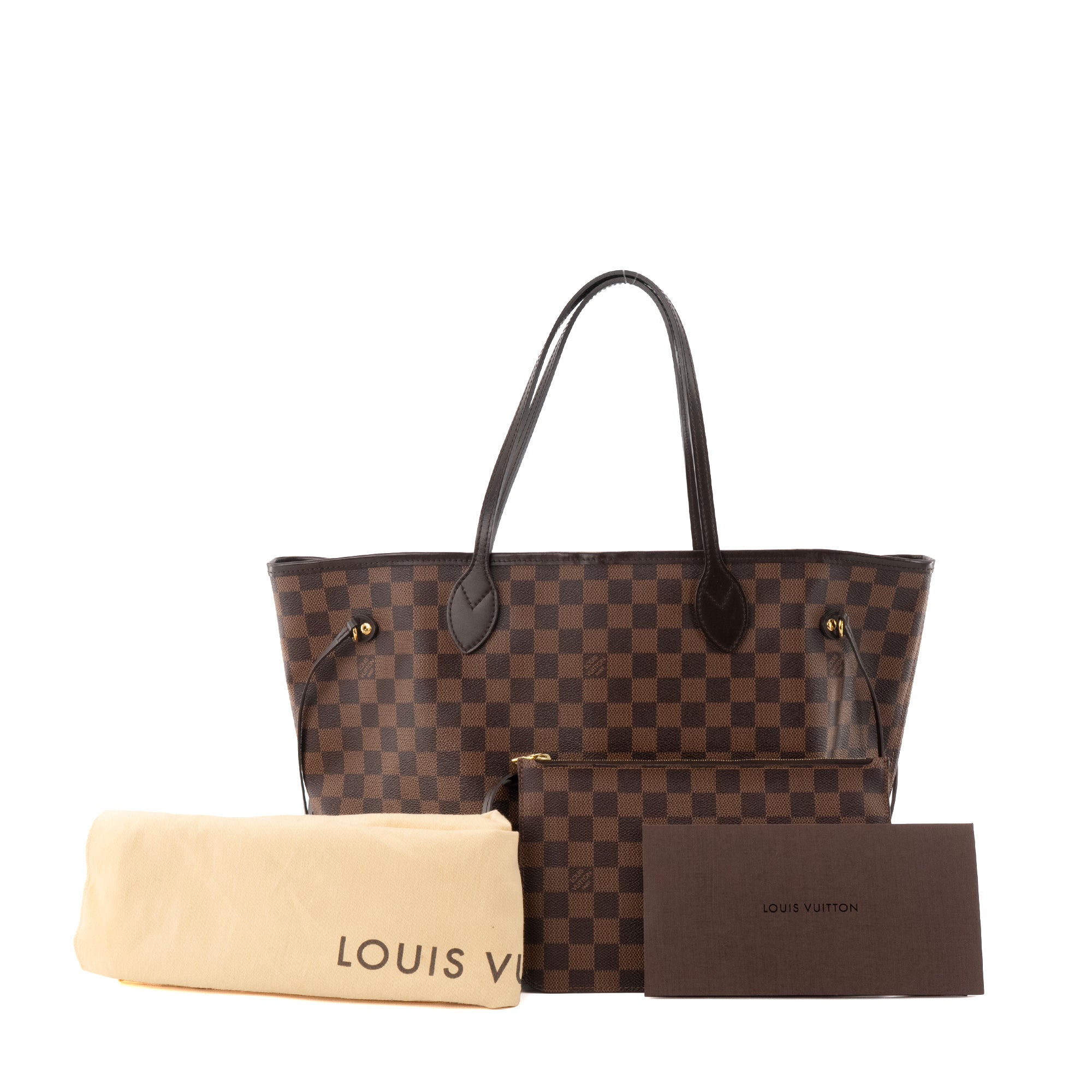 LOUIS VUITTON - Sac cabas Neverfull MM Louis Vuitton en toile enduite damier ébène