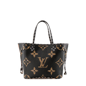 LOUIS VUITTON - Sac cabas Neverfull MM Giant Jungle Léopard Louis Vuitton en toile enduite monogrammée édition limitée