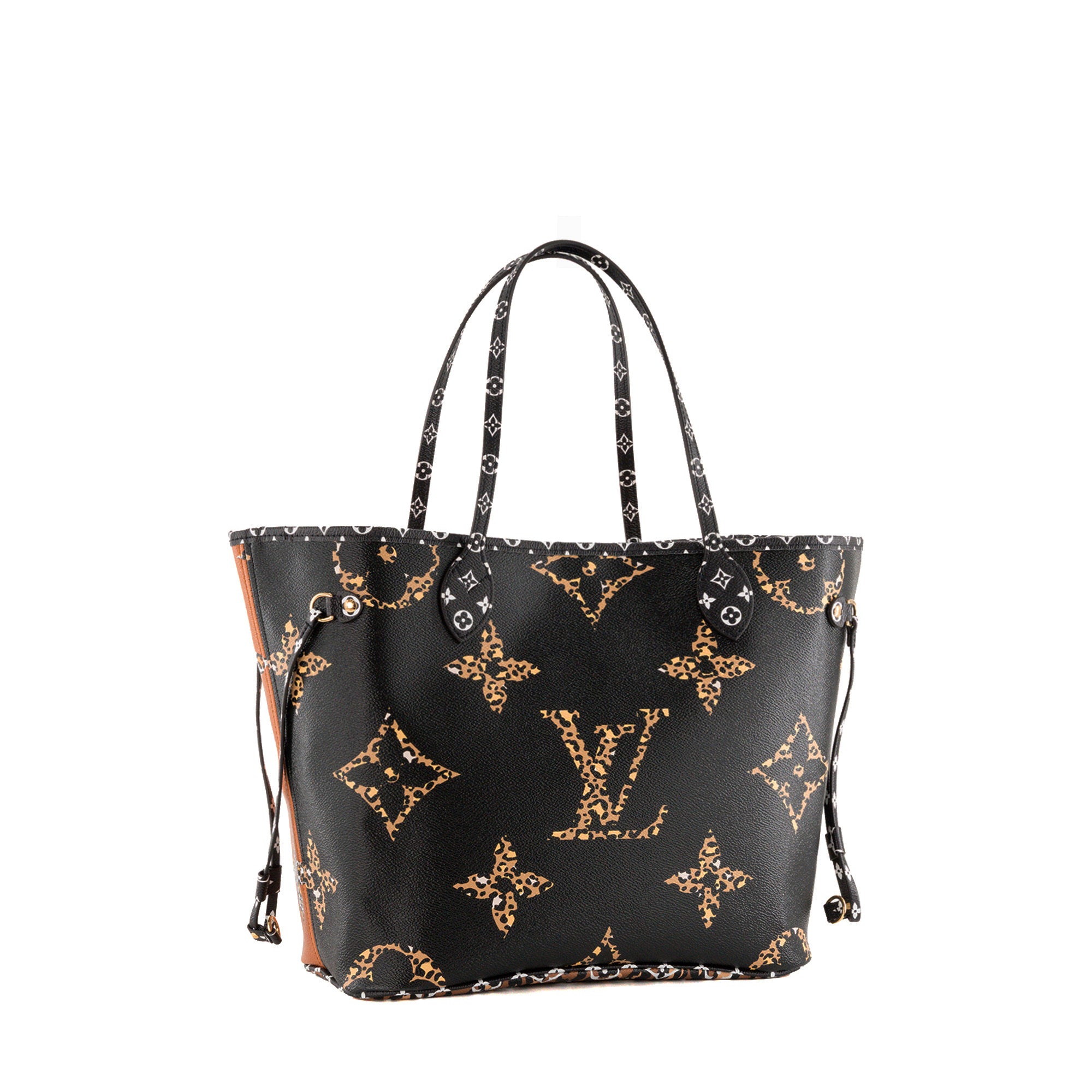 LOUIS VUITTON - Sac cabas Neverfull MM Giant Jungle Léopard Louis Vuitton en toile enduite monogrammée édition limitée