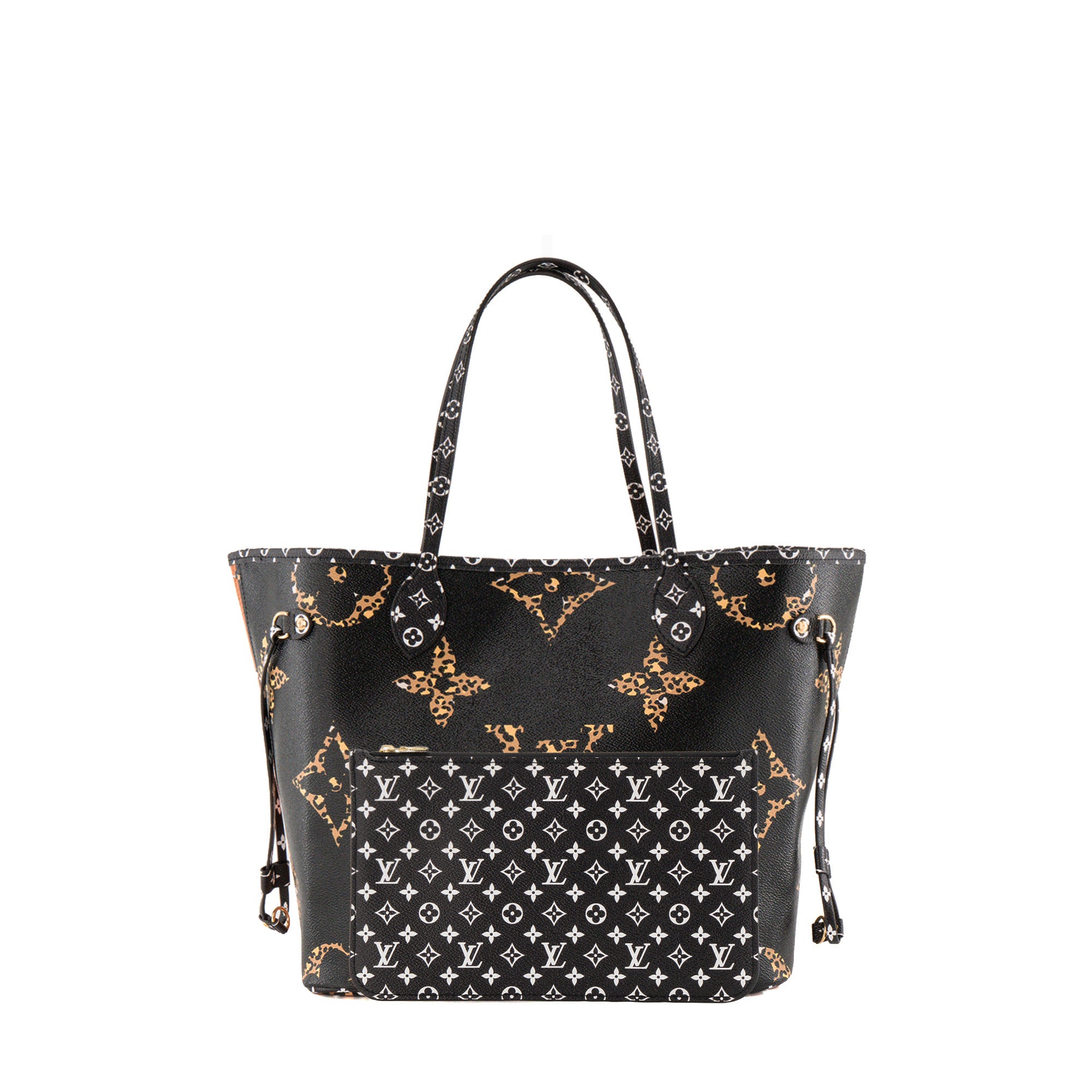 LOUIS VUITTON - Sac cabas Neverfull MM Giant Jungle Léopard Louis Vuitton en toile enduite monogrammée édition limitée