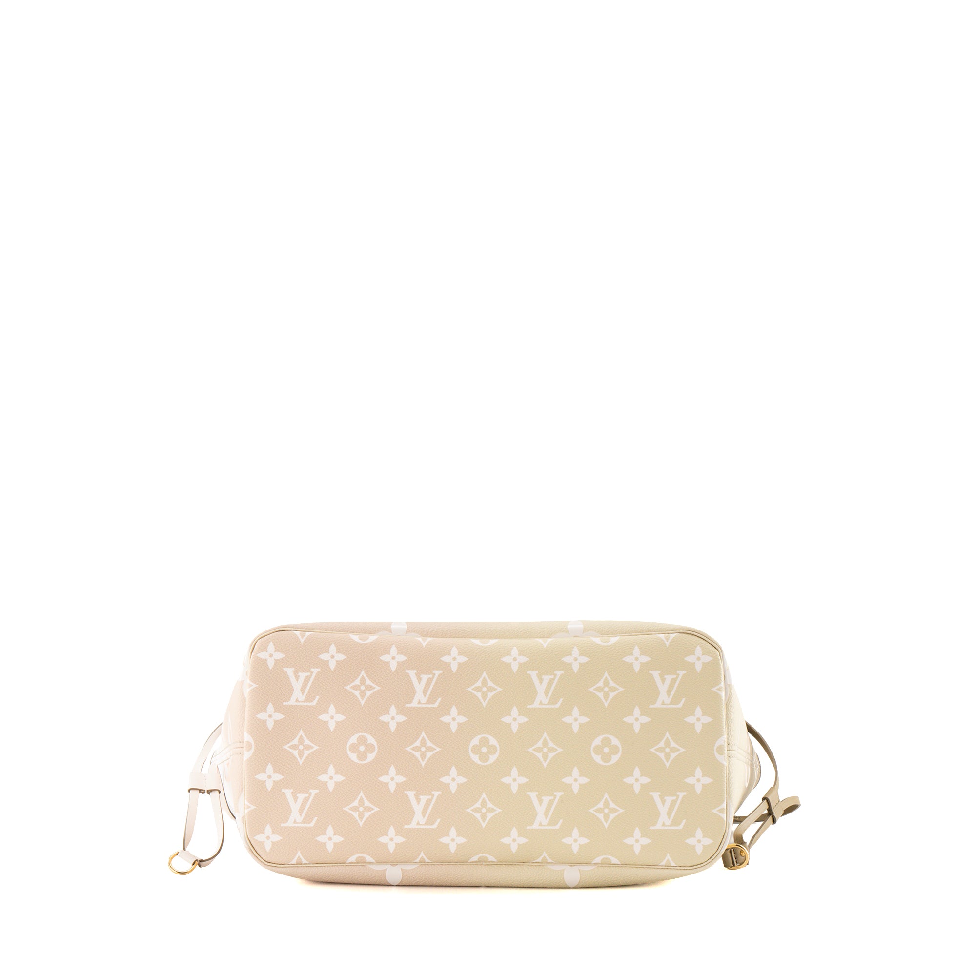 LOUIS VUITTON - Sac cabas Neverfull MM Spring in the City Louis Vuitton en toile enduite monogrammée kaki et blanche édition limitée