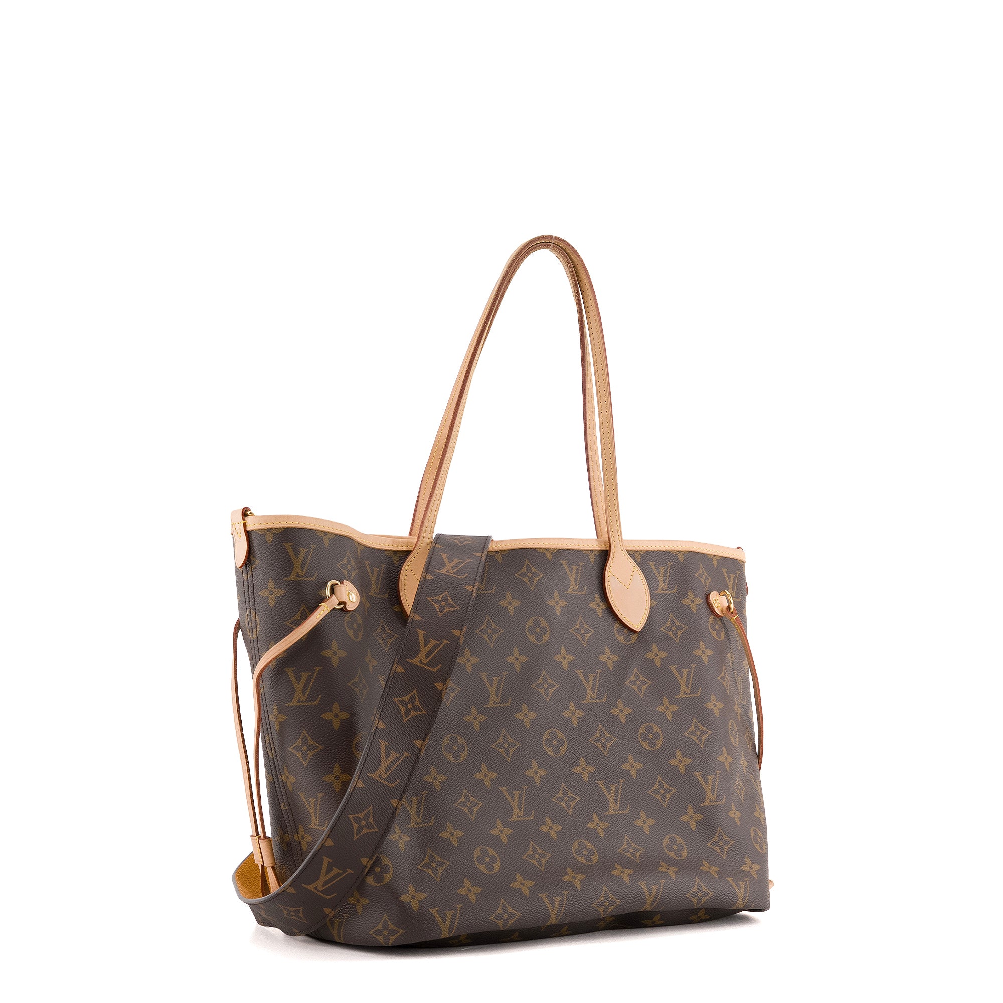 LOUIS VUITTON - Sac cabas Neverfull MM Inside Out Louis Vuitton réversible en toile enduite et toile jaune
