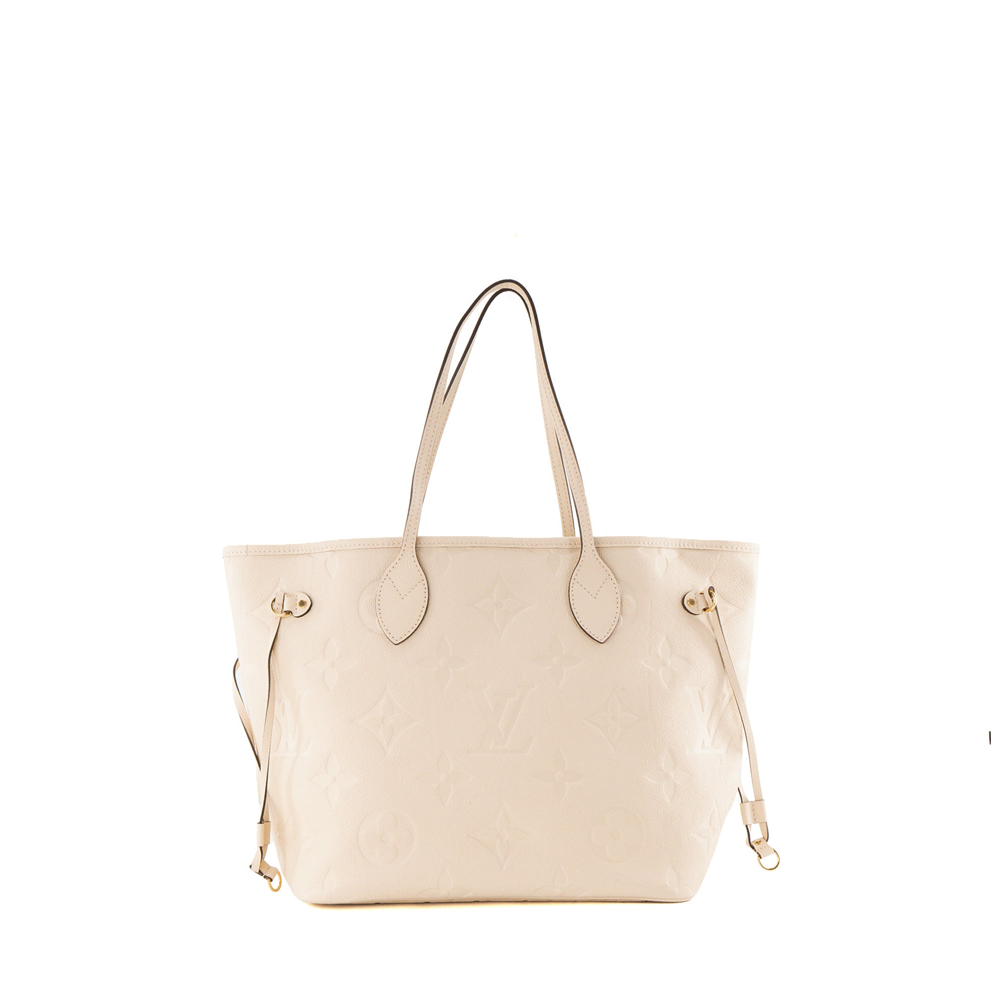 LOUIS VUITTON - Sac Cabas Neverfull MM Louis Vuitton en cuir empreinte beige