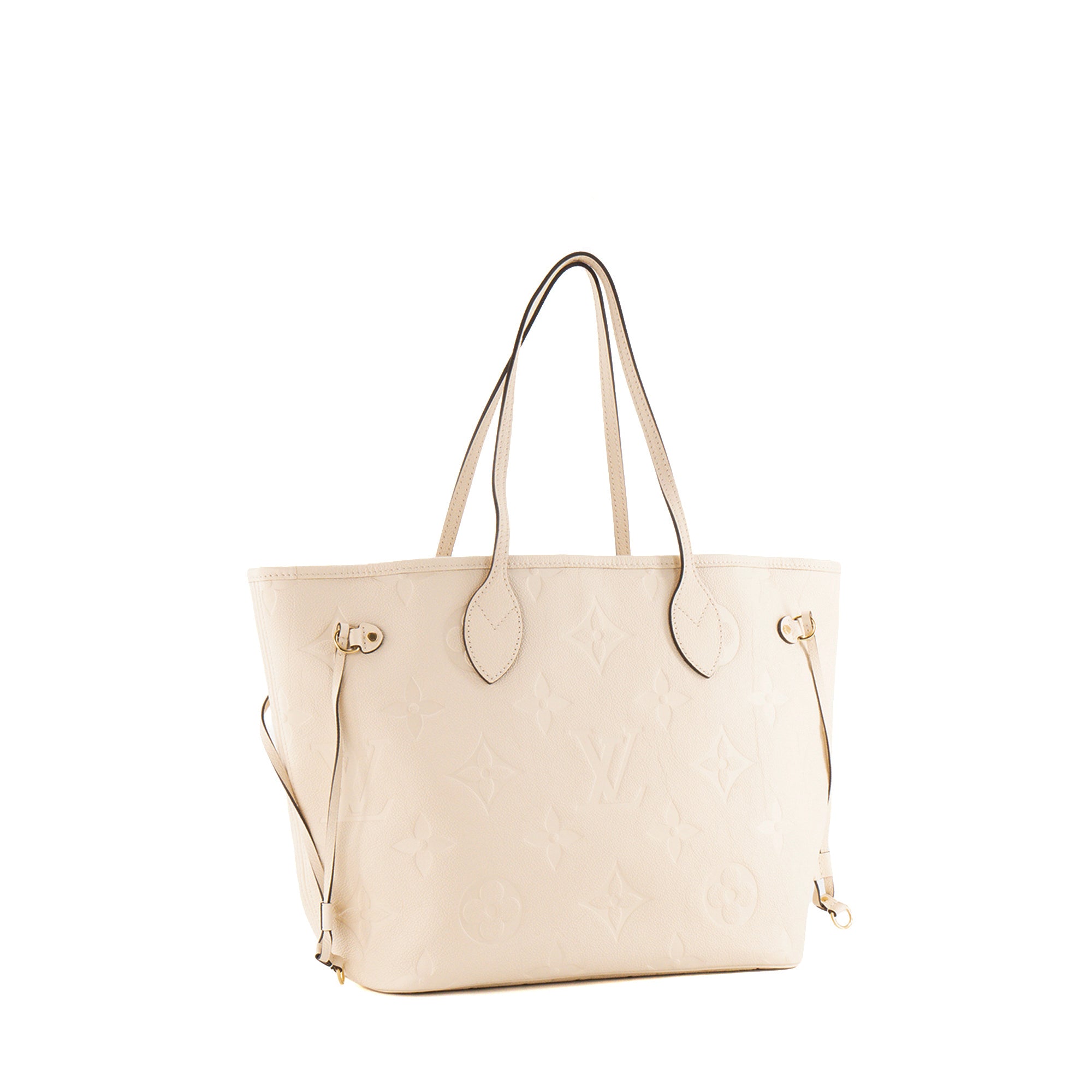 LOUIS VUITTON - Sac Cabas Neverfull MM Louis Vuitton en cuir empreinte beige