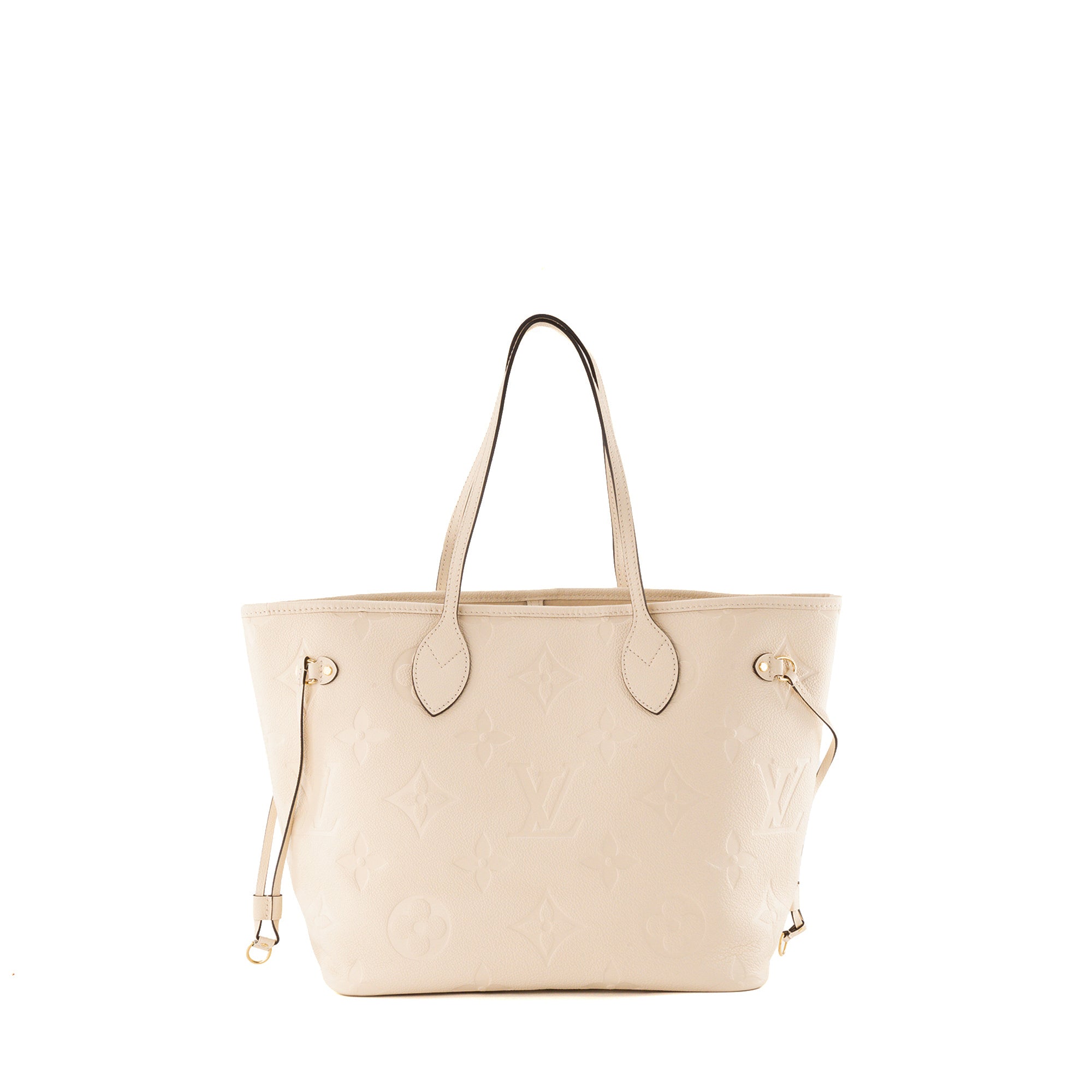 LOUIS VUITTON - Sac Cabas Neverfull MM Louis Vuitton en cuir empreinte beige