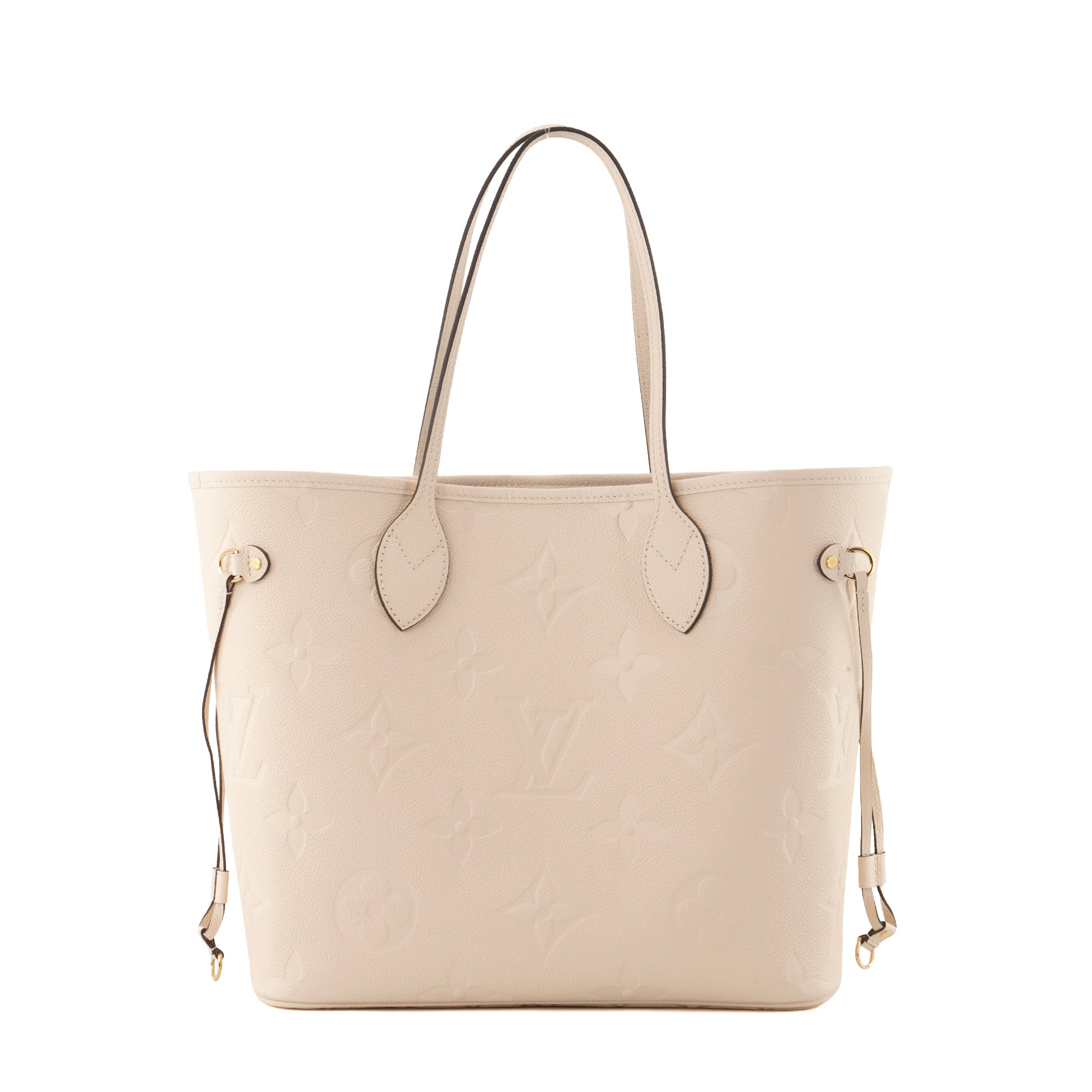 LOUIS VUITTON - Sac cabas Neverfull MM Louis Vuitton en cuir empreinte beige