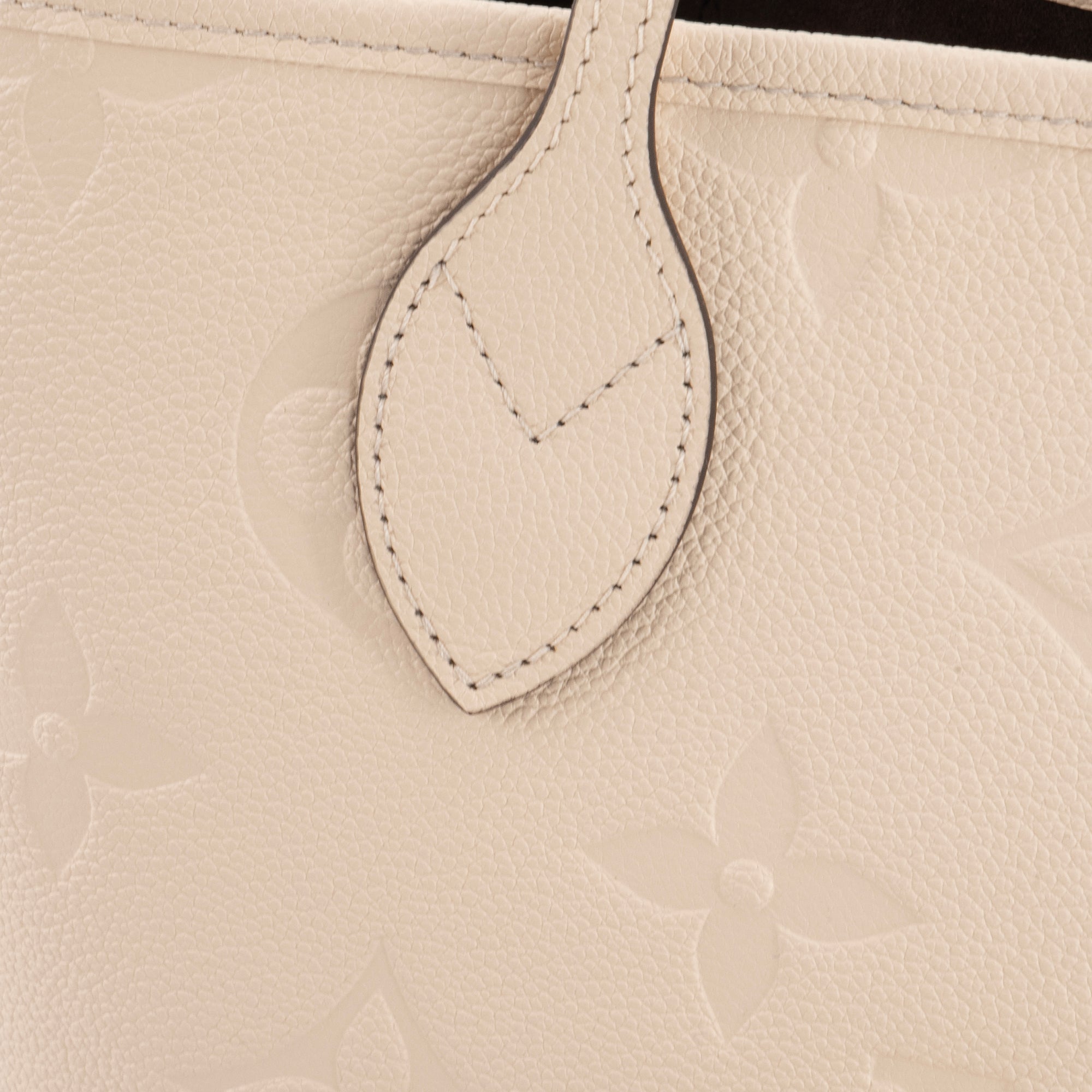 LOUIS VUITTON - Sac cabas Neverfull MM Louis Vuitton en cuir empreinte beige