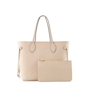 LOUIS VUITTON - Sac cabas Neverfull MM Louis Vuitton en cuir empreinte beige