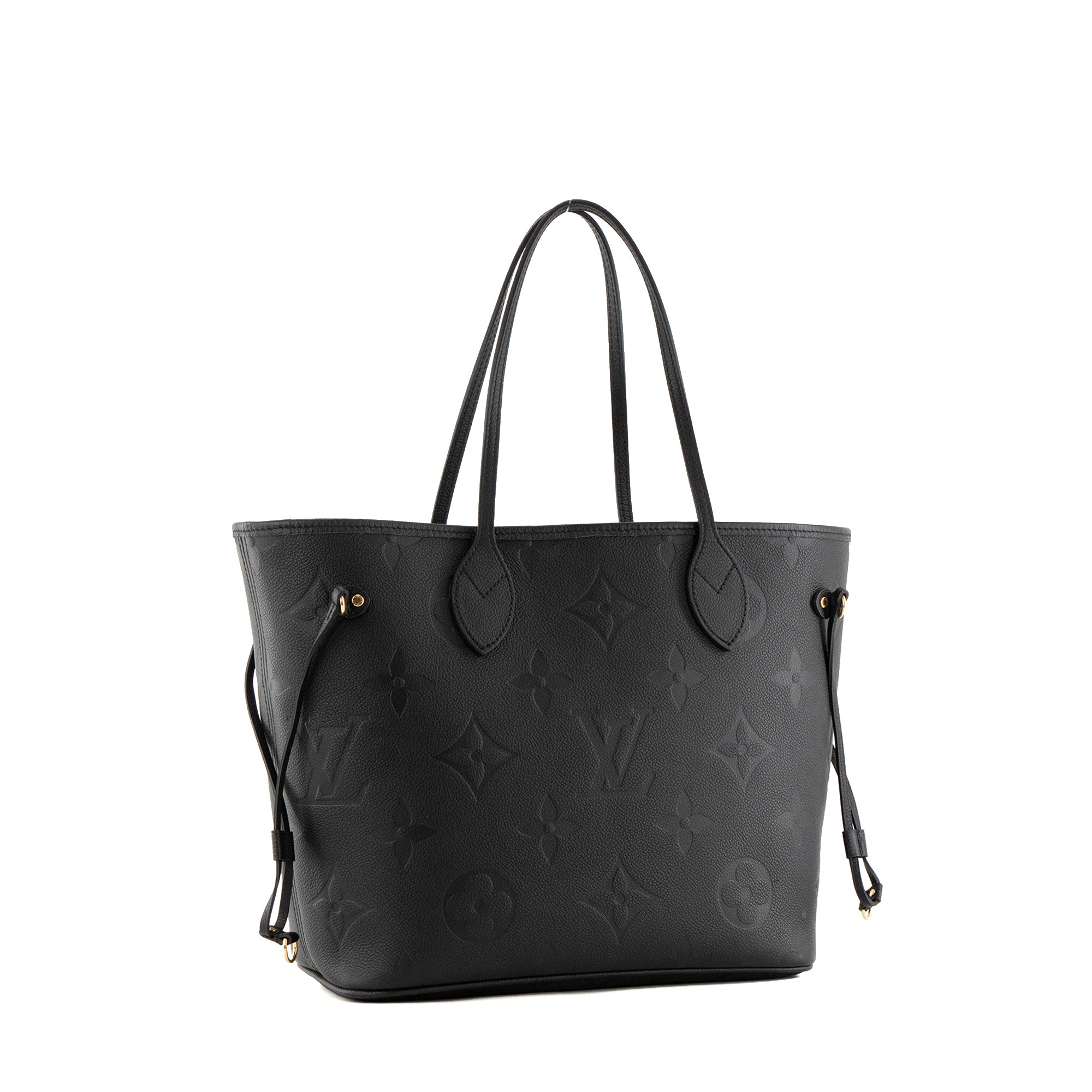 LOUIS VUITTON - Sac cabas Neverfull MM Louis Vuitton en cuir empreinte monogrammé noir