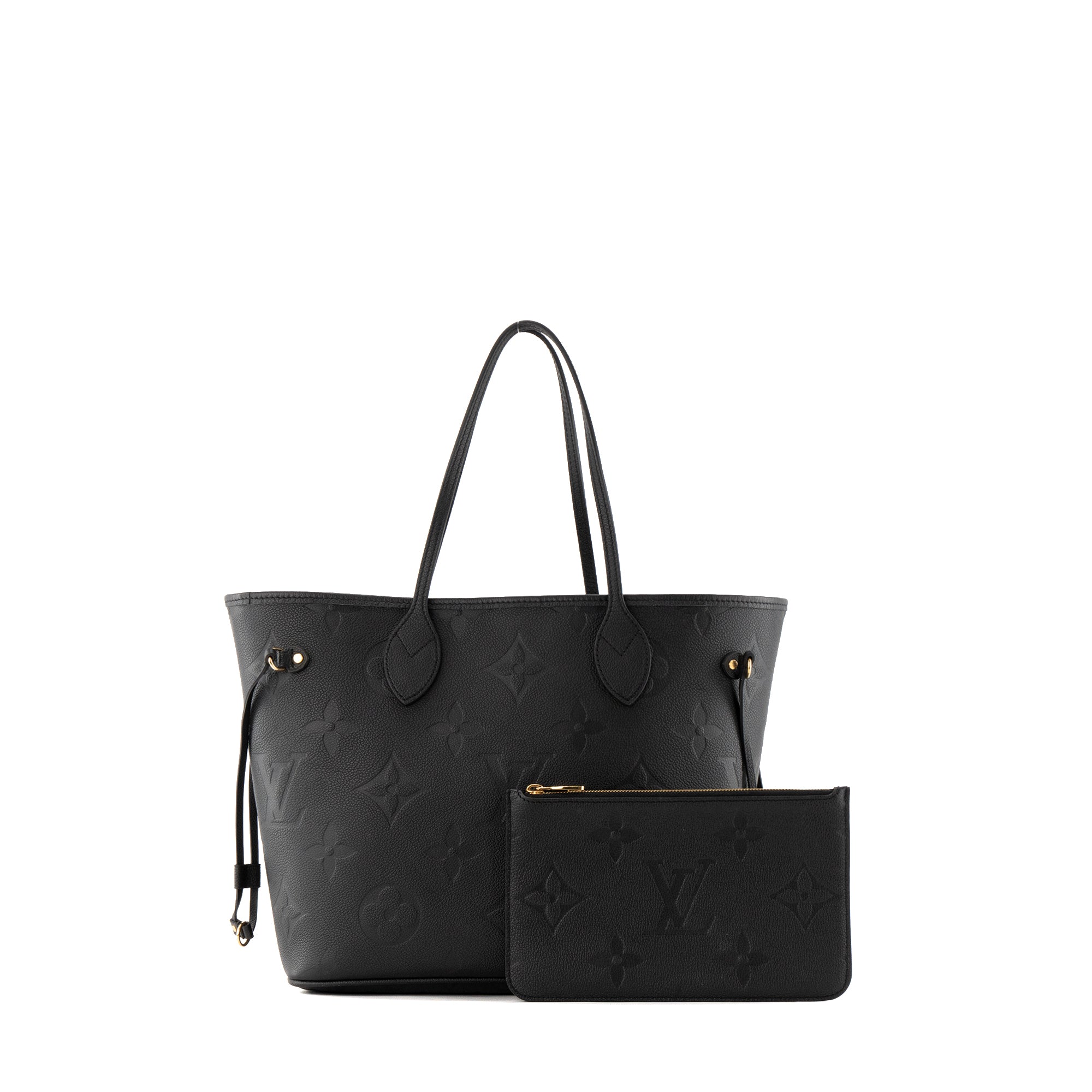 LOUIS VUITTON - Sac cabas Neverfull MM Louis Vuitton en cuir empreinte monogrammé noir