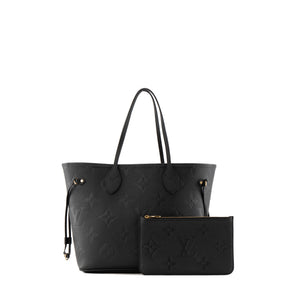 LOUIS VUITTON - Sac cabas Neverfull MM Louis Vuitton en cuir empreinte monogrammé noir