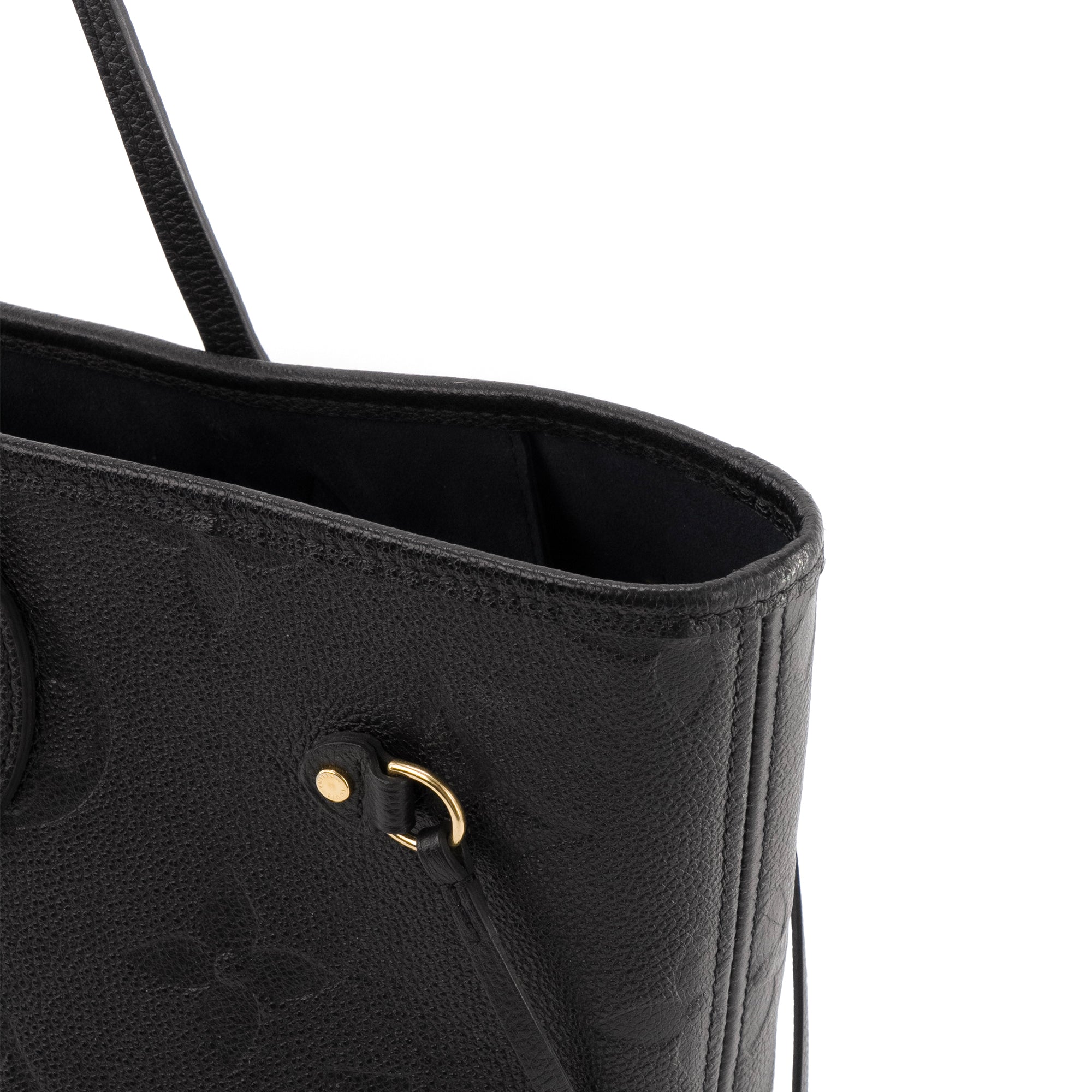 LOUIS VUITTON - Sac cabas Neverfull MM Louis Vuitton en cuir empreinte noir