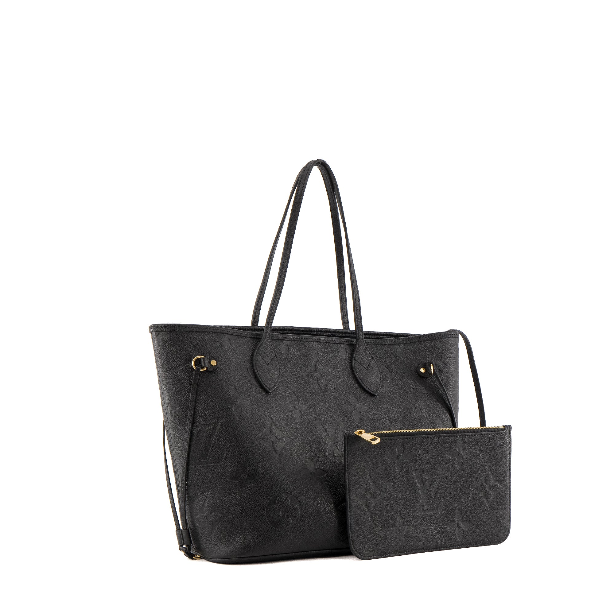 LOUIS VUITTON - Sac cabas Neverfull MM Louis Vuitton en cuir empreinte noir